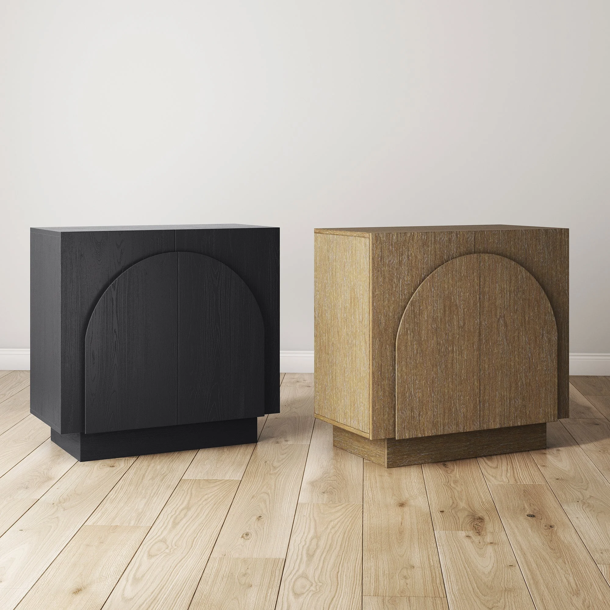 Nathan James Iris Mid-Century Modern Credenza, Black Sideboard Buffet, Living Room Wood Storage Cabinet with Arched Cabinet Doors, Black Credenza Cabinet for Kitchen or Living Room, Black Oak - Image 8