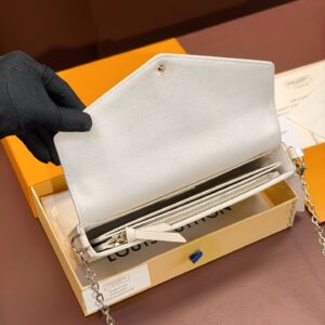 Louis Vuitton Félicie Pochette in black and beige Bicolor1:1High-quality replica