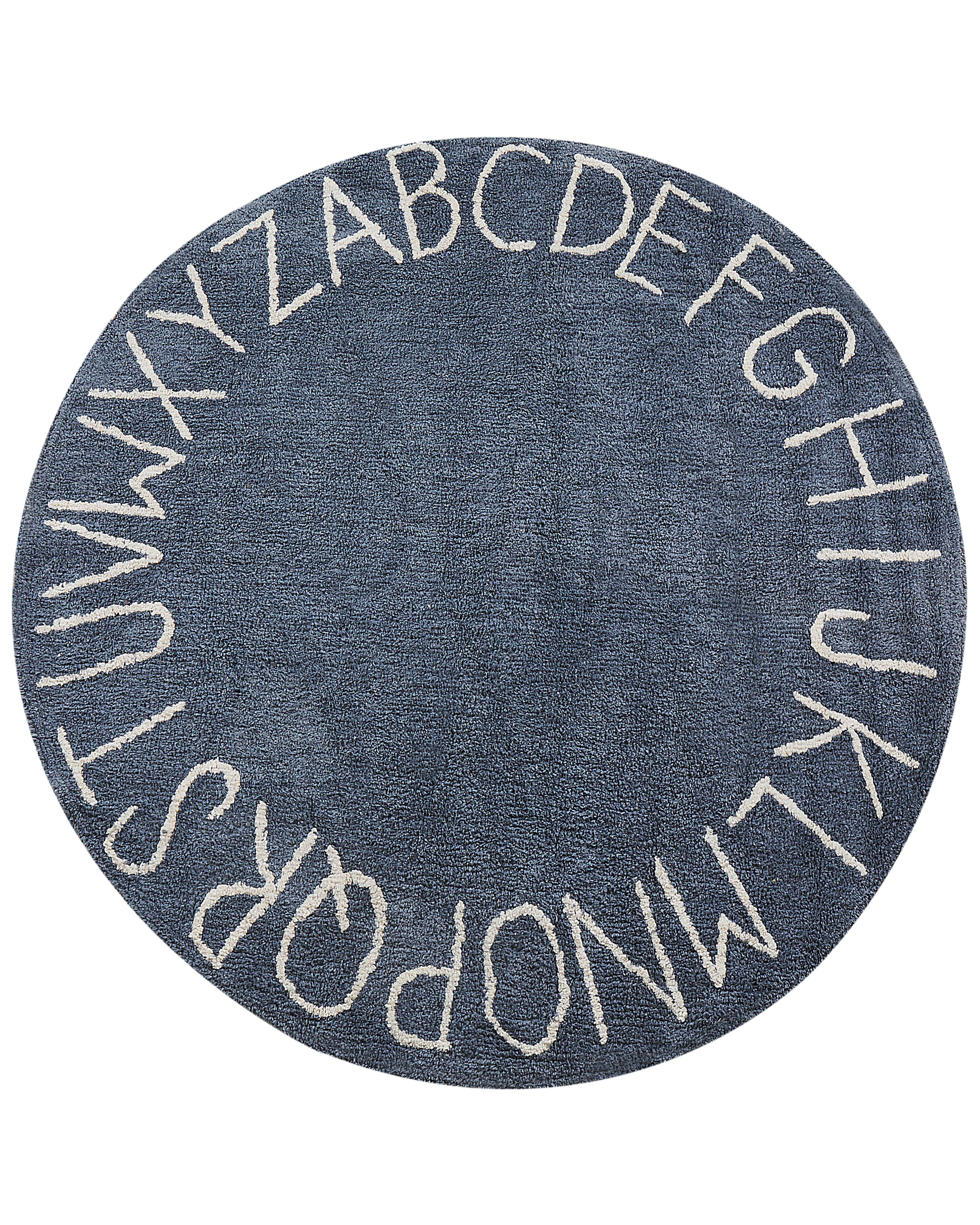 Kids Rug VURGUN Dark Blue ø 120 cm Cotton