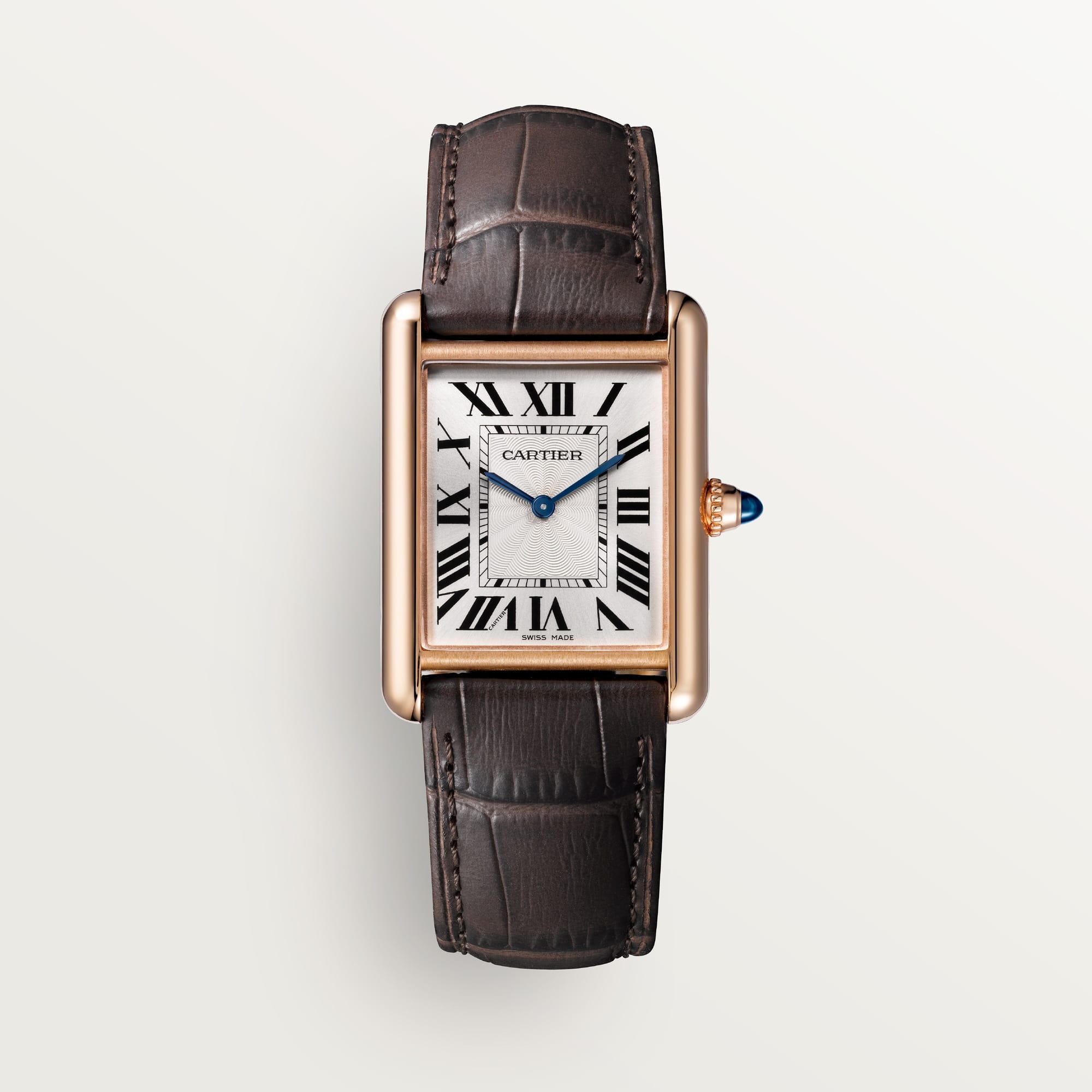Tank Louis fake cartier watch large model Manufacture mechanical movement with manual winding caliber(1:1 replica) - Top club