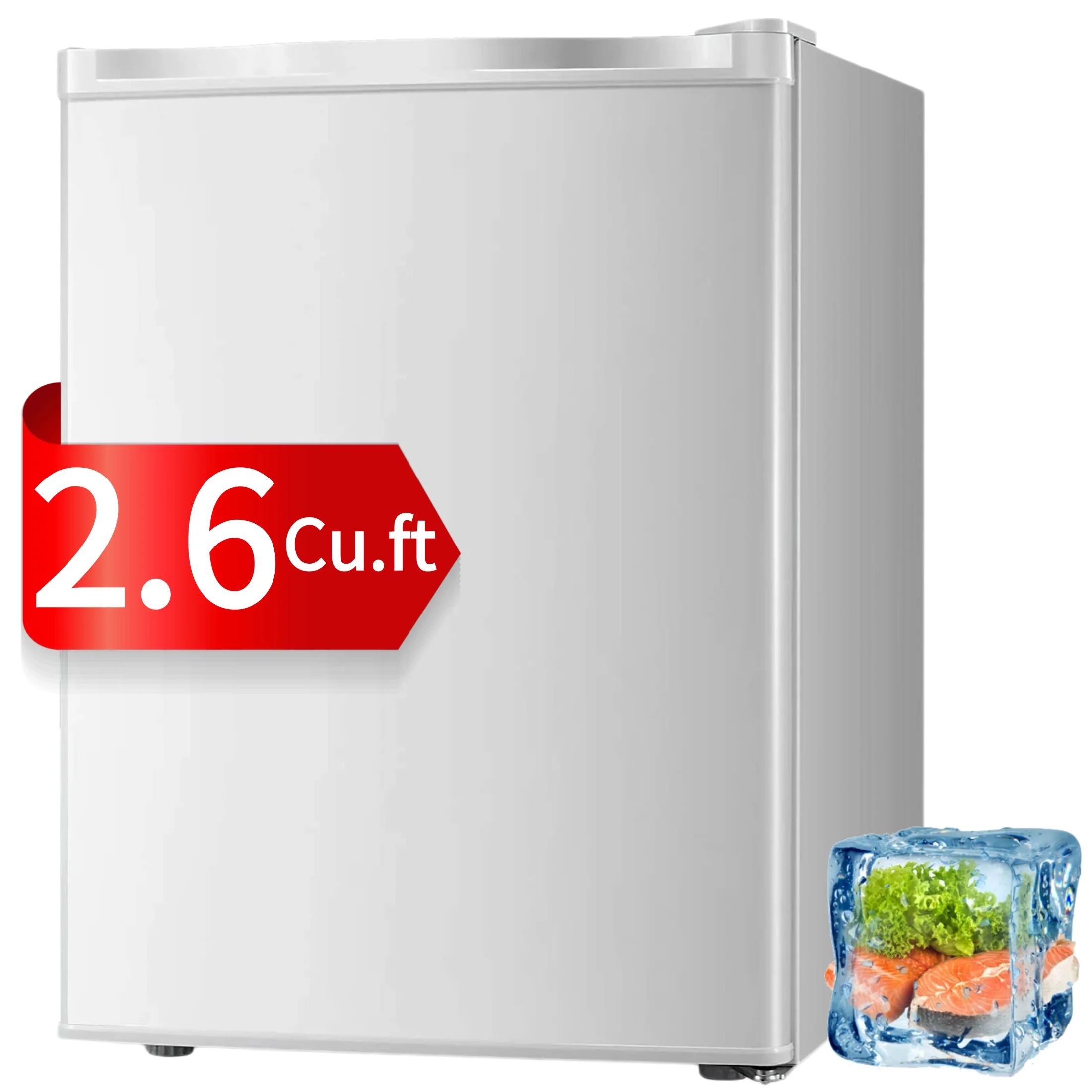 Auseo Mini Freezer Countertop, Energy Saving 2.6 Cu.ft, Single Door Compact Upright Freezer with Reversible Door for Home/Office/Kitchen-White - Image 10