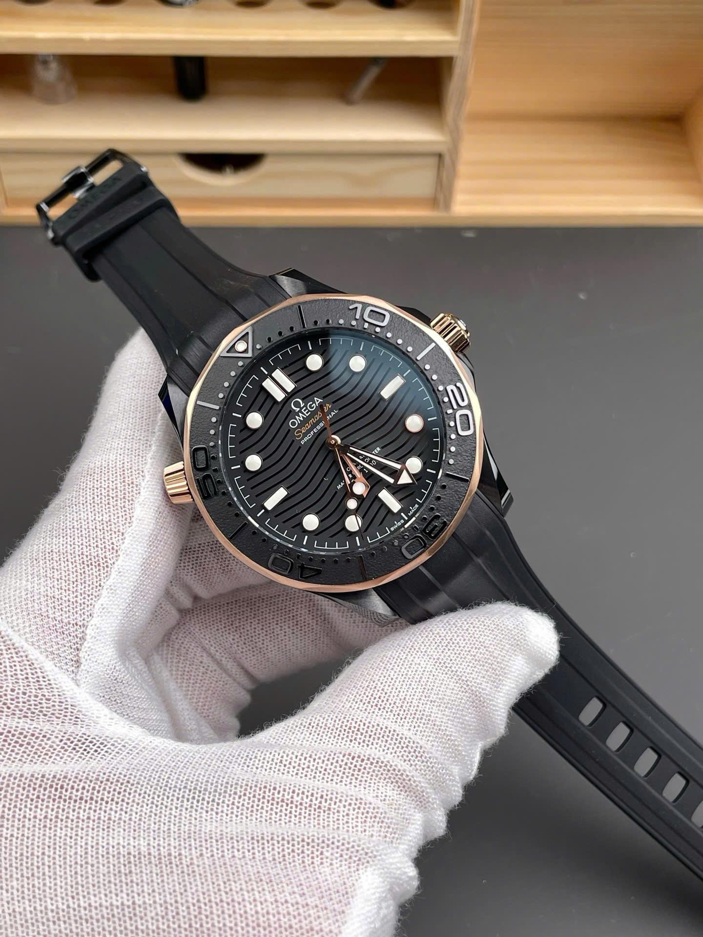 Omega Seamaster Chronometer Black Ceramic Imitation Luxury Watches Best Quality VS Factory 42mm - Top club