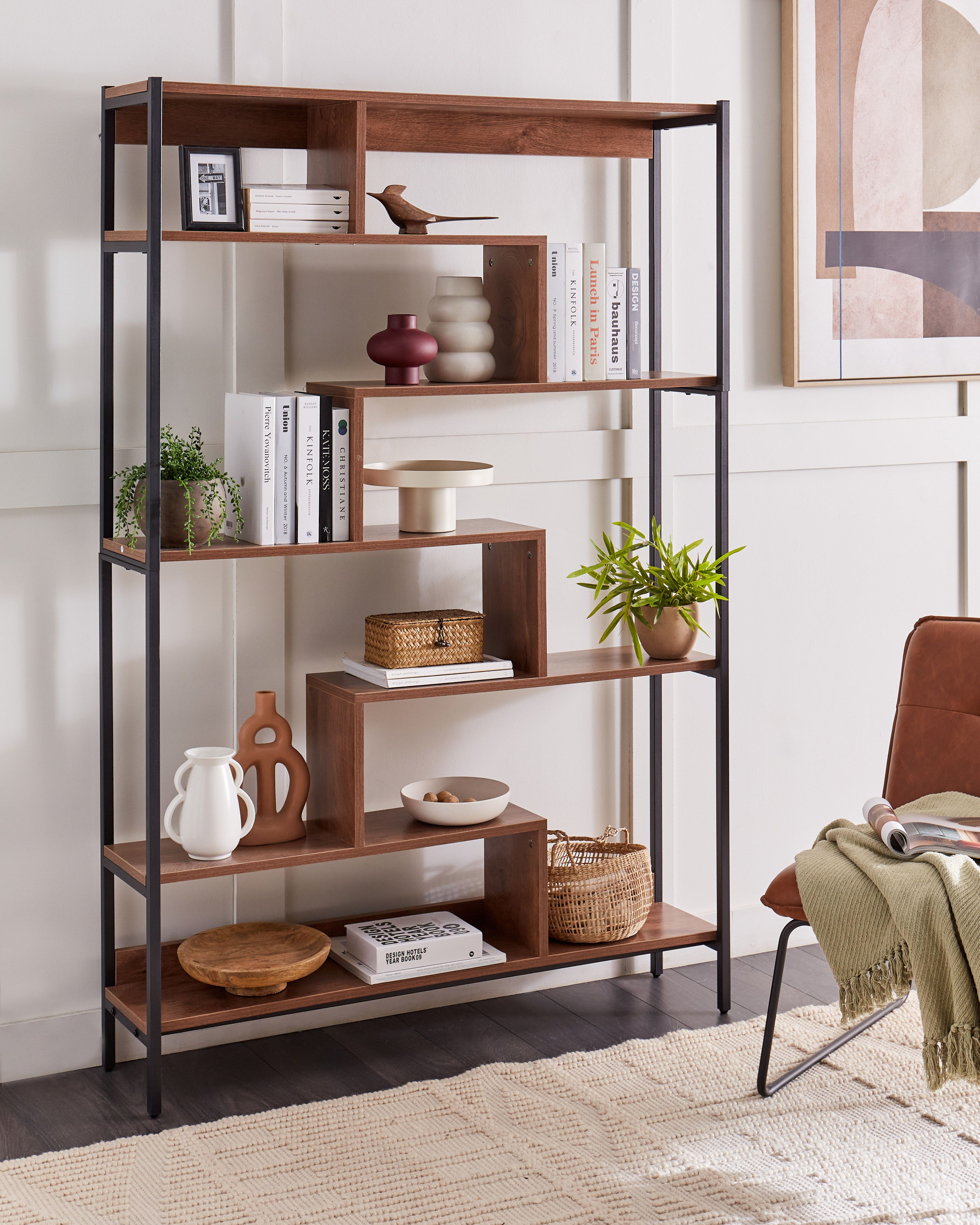 6 Tier Shelving Unit DAVEN 180 cm Brown