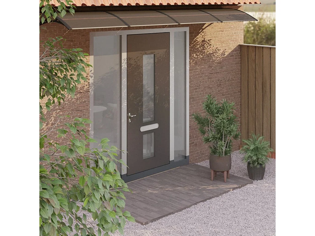 Auvent de porte Noir 400x100 cm Polycarbonate WVGQ9364