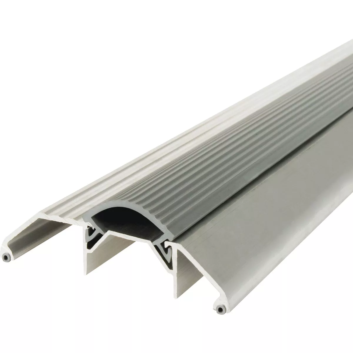 M-D Building Products 3-3/4 In. x 1-1/8 In. x 32 In. Silver Aluminum and Vinyl Heavy-Duty High-Profile Threshold