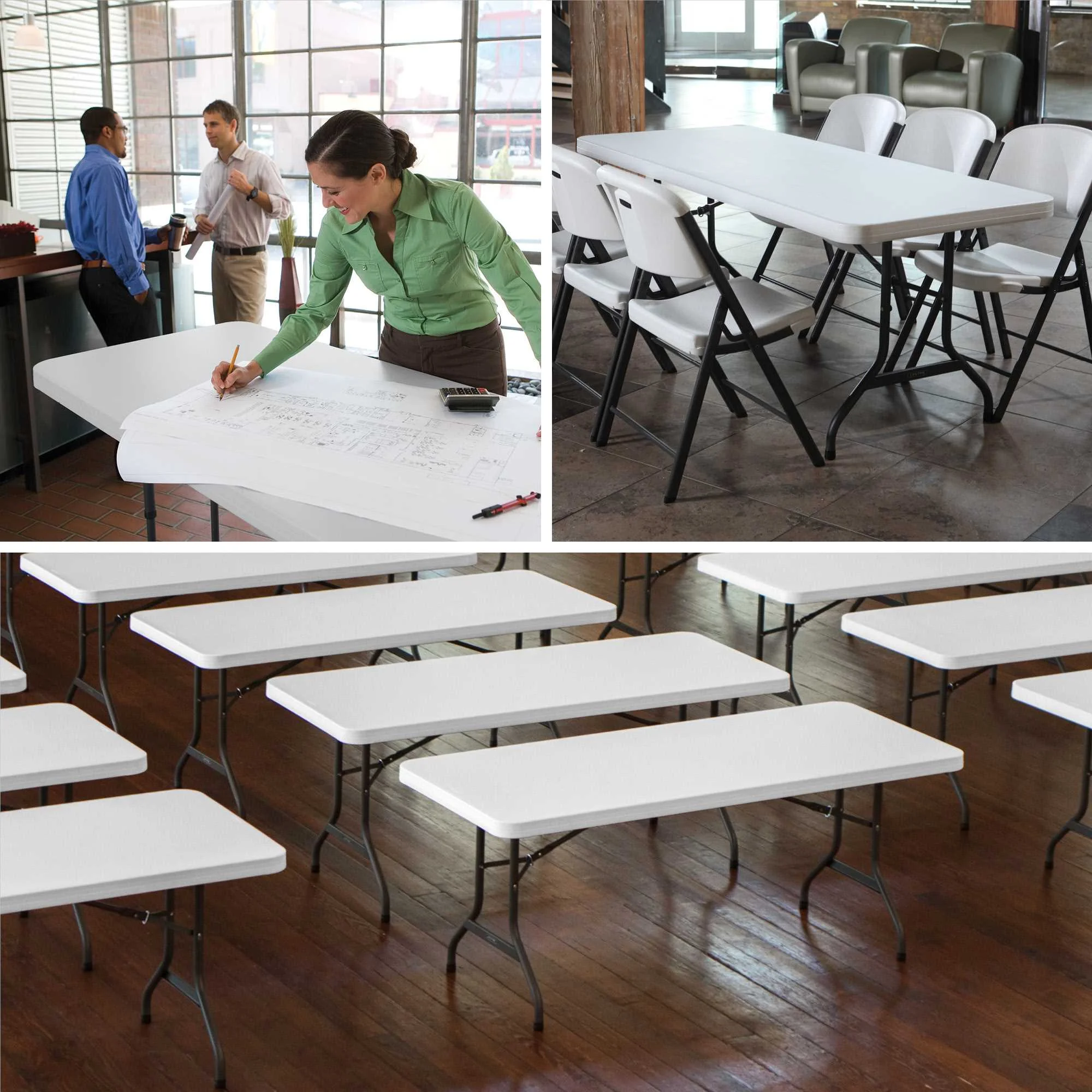 Lifetime 6' Commercial Grade High-Quality Folding Table, White - Image 7