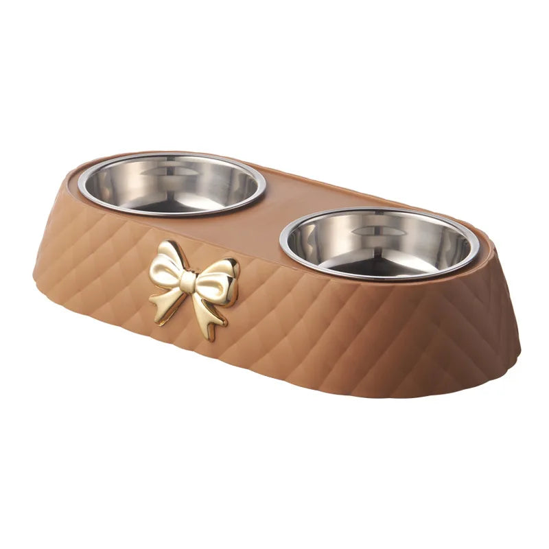 ChicPet | Elegante Roestvrijstalen Voer- en Waterbak Set