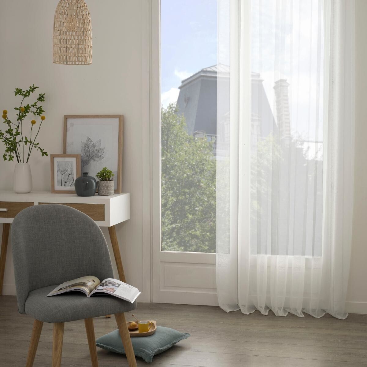 Sheer curtain "Moly" White, 135x240 cm