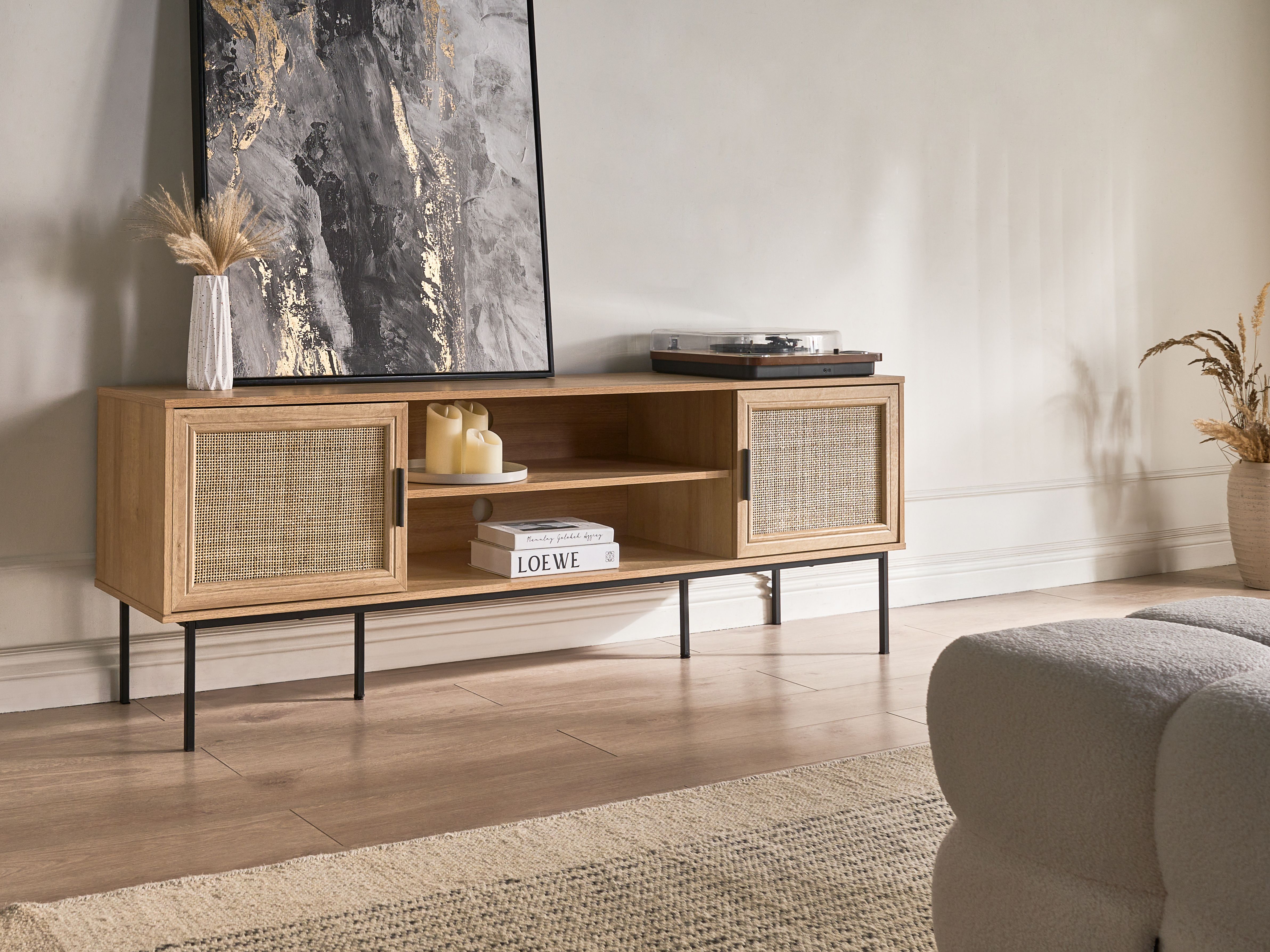 TV Stand PASCO Rattan Light Brown