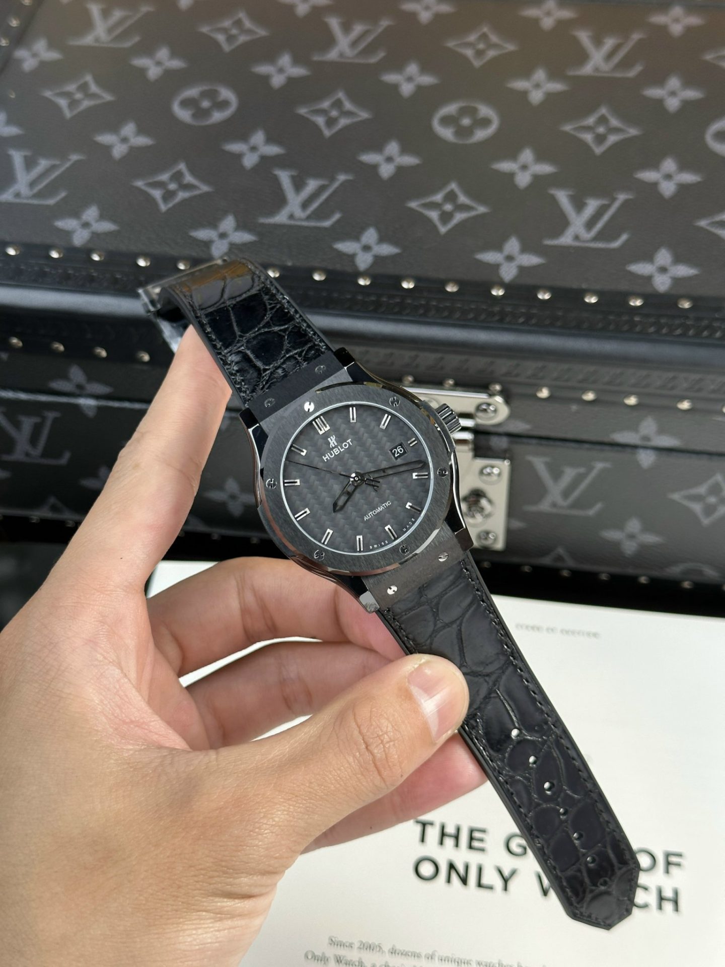 Hublot Classic Fusion Replica Watch Refined Ceramic Carbon Dial 42mm - Elite Watch Atelier