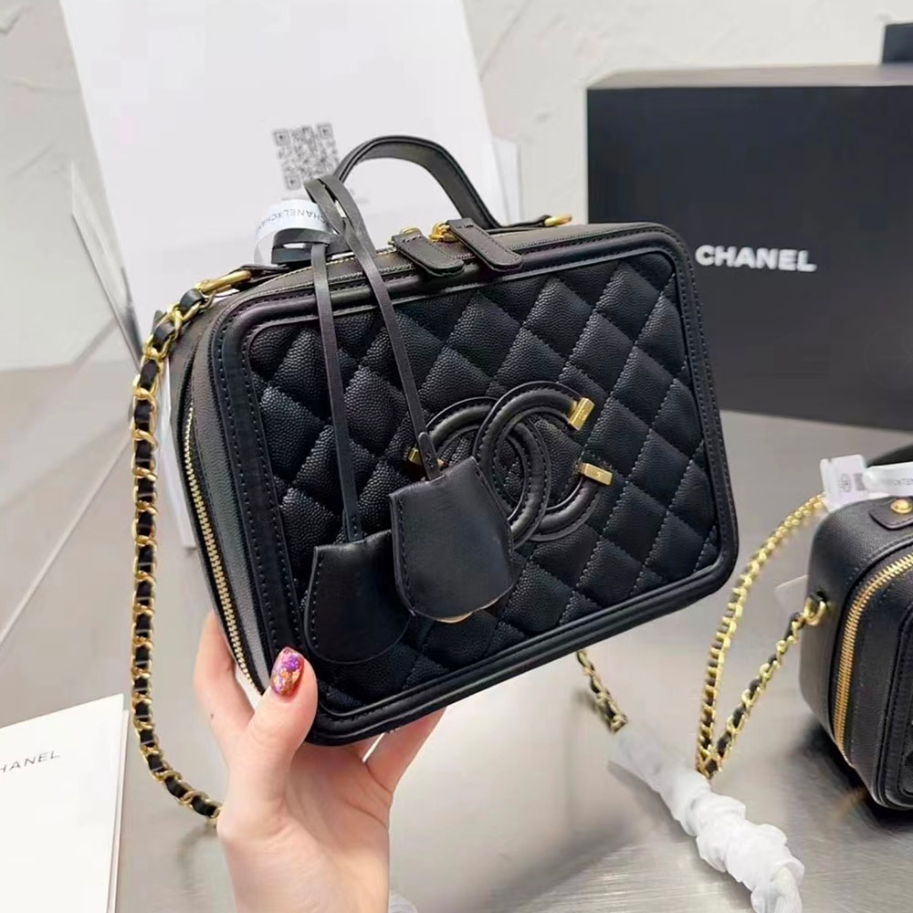 Chanel Vanity Case Quilted Caviar (Replica)1:1High-quality replica