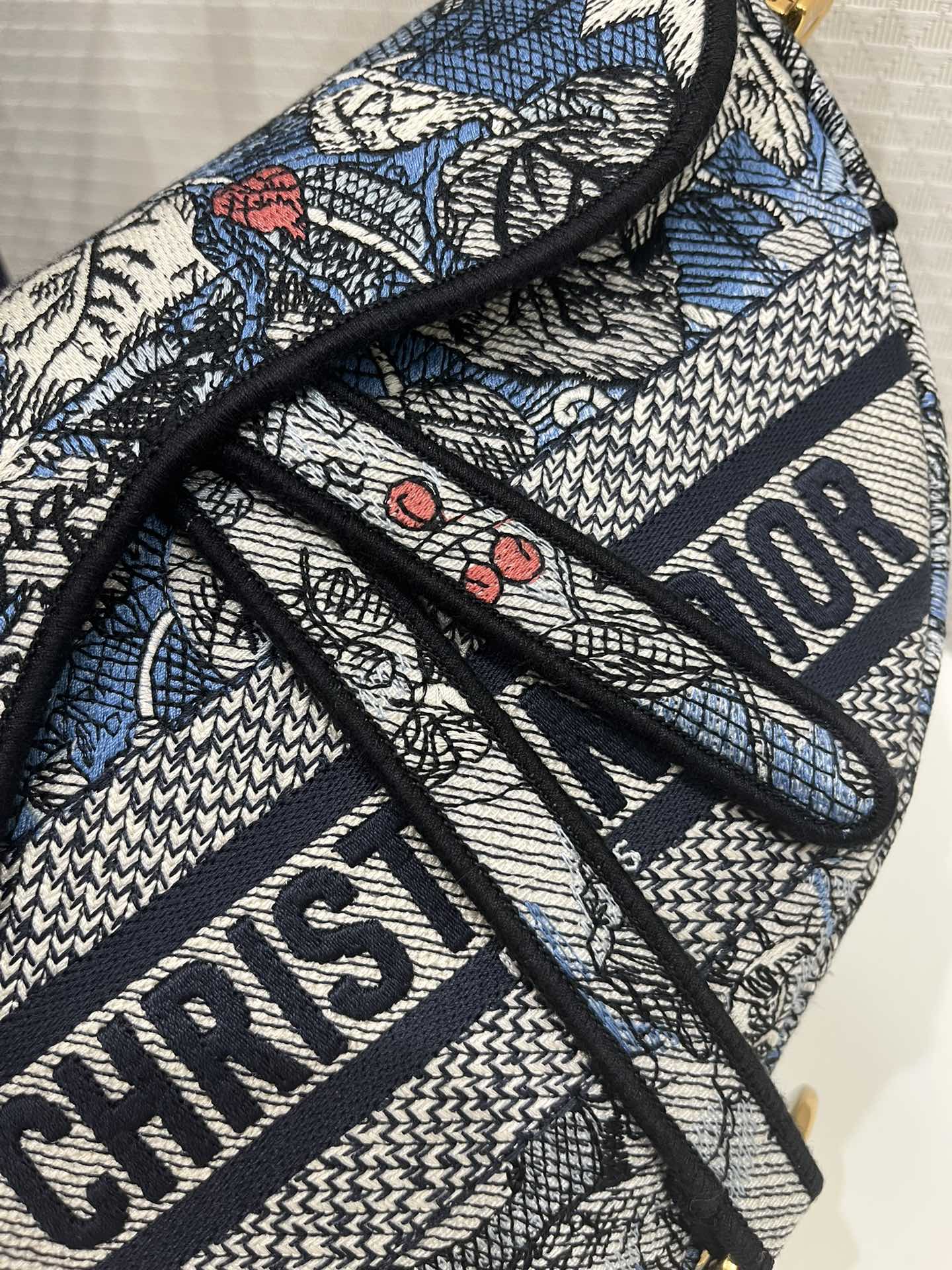 Saddle Bag Denim Multicolor For Women 10in/25.5 cm M0446CRZI_M49E1:1High-quality replica