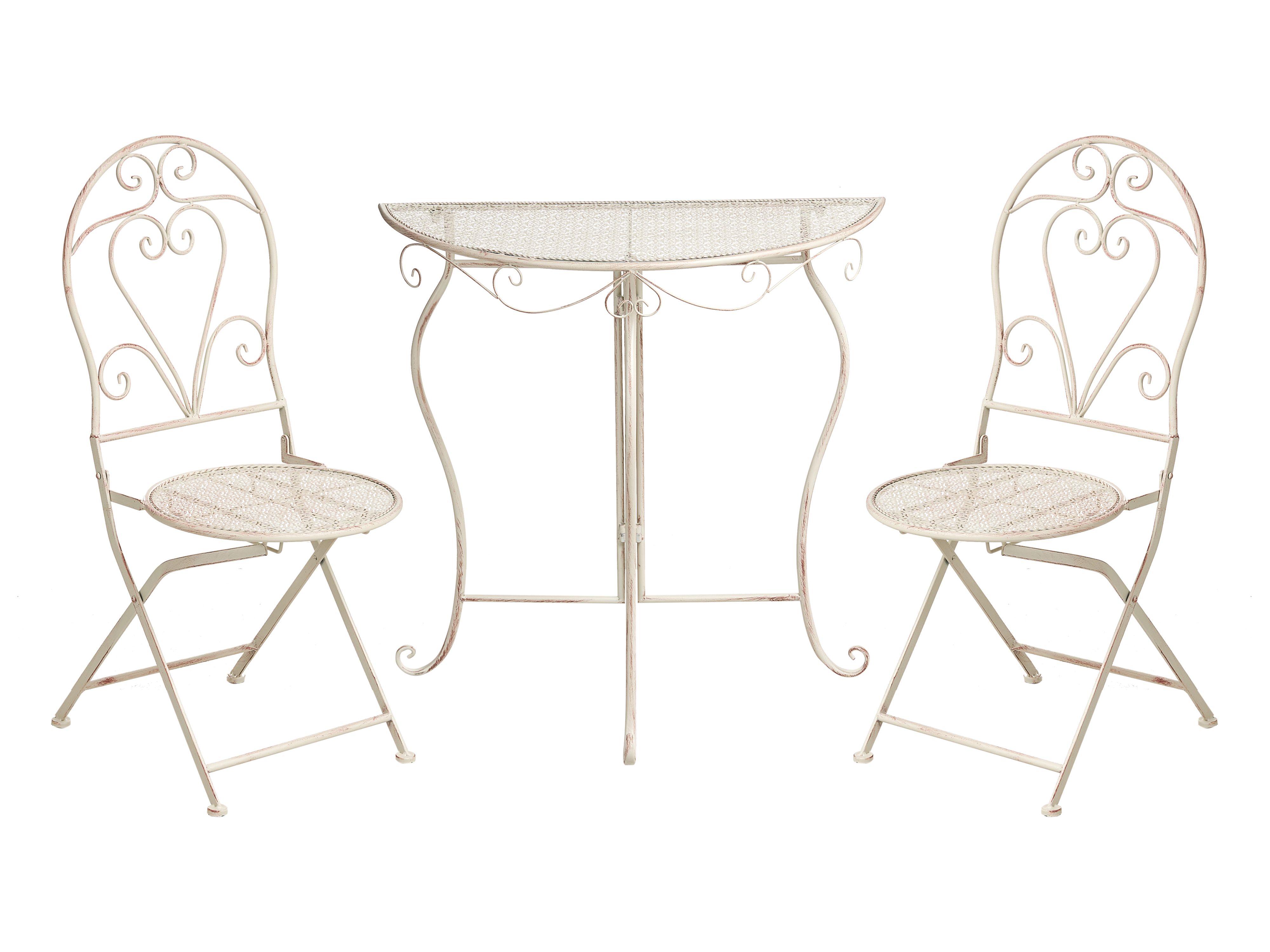 Bistro Set Folding FOLELLI Metal Light Beige