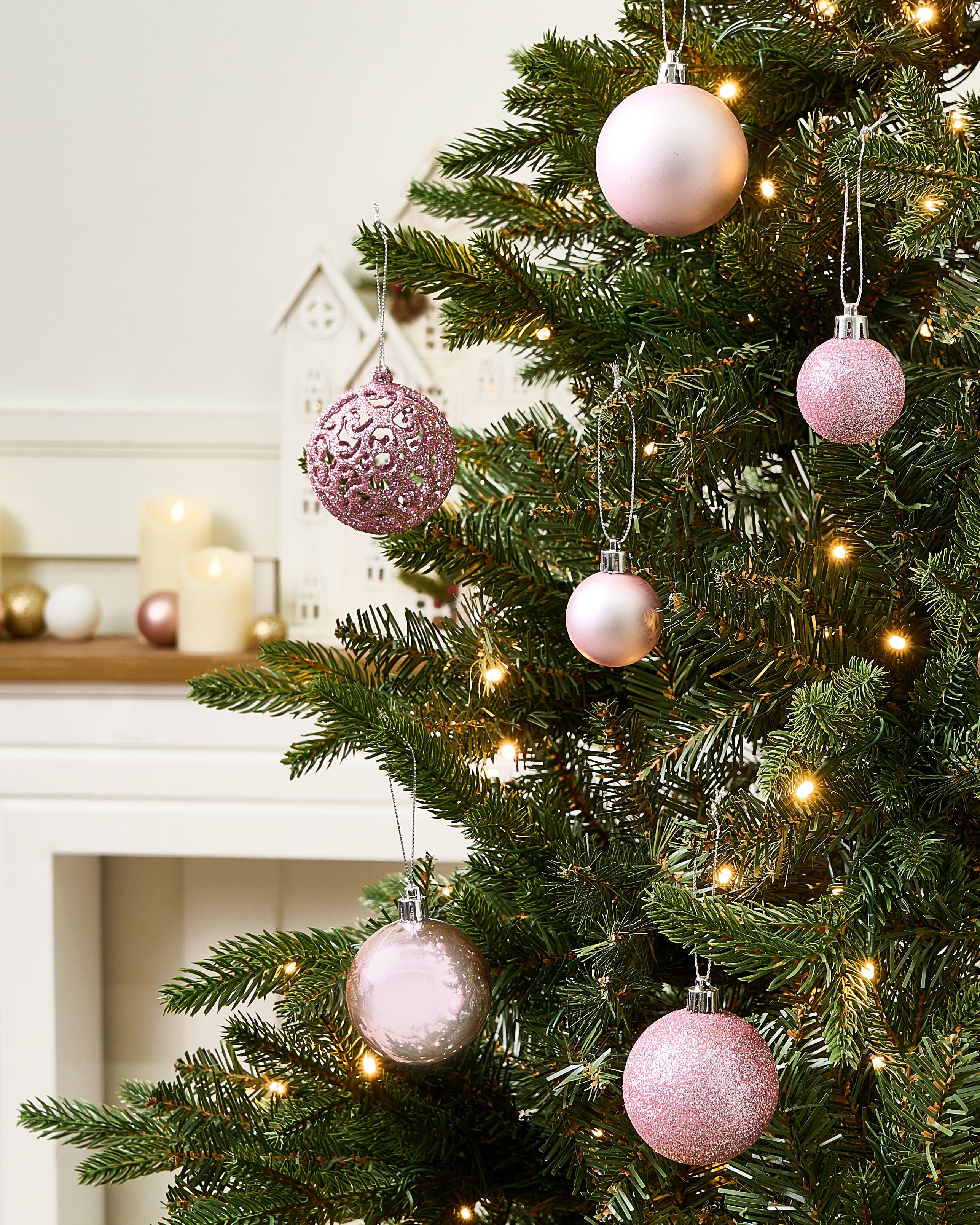 Set of 100 Baubles VANERN Pink