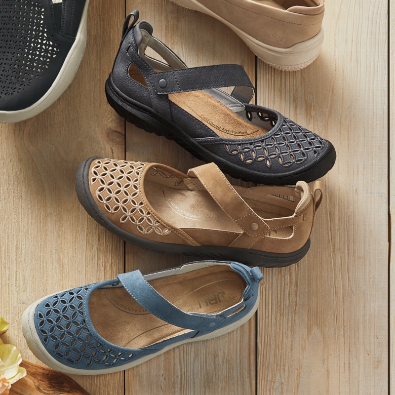 JBU Bianca Mary Jane with Cutout Designs and Memory Foam Footbed by Jambu - MIDNIGHT VELVET CATALOG