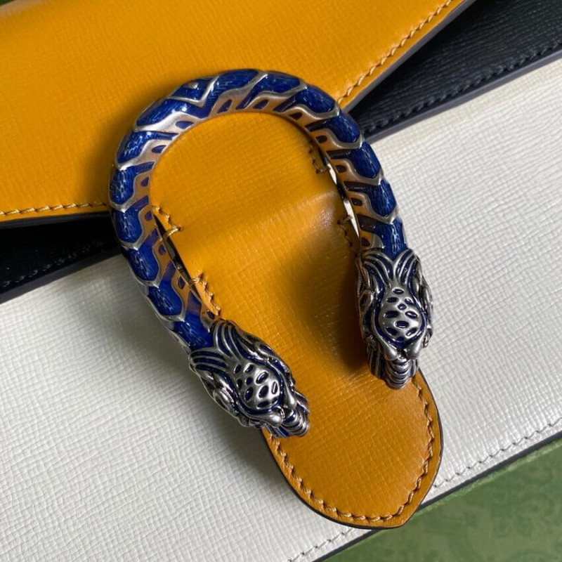 Replica Gucci Dionysus Small Shoulder Bag 400249 Orange White Leather1:1High-quality replica