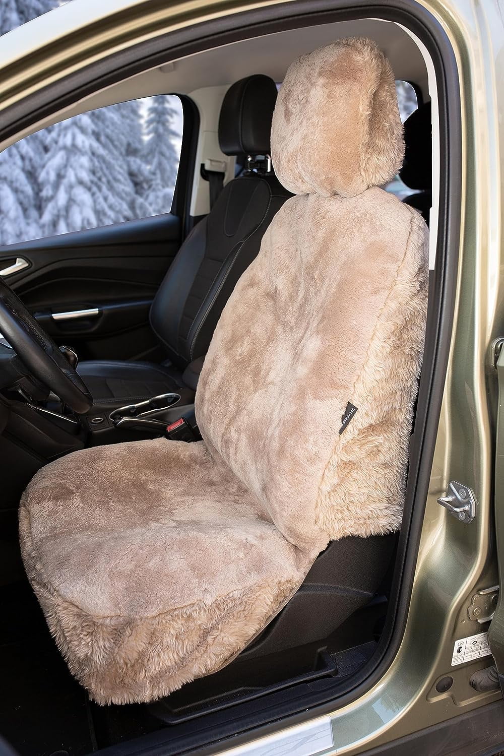 Zone Tech Genuine Sheepskin Ivory Car Seat Cover, Fluffy Luxury Wool Front Seat Covers, Universal Fits Car, Truck, SUV, & Van - Image 36