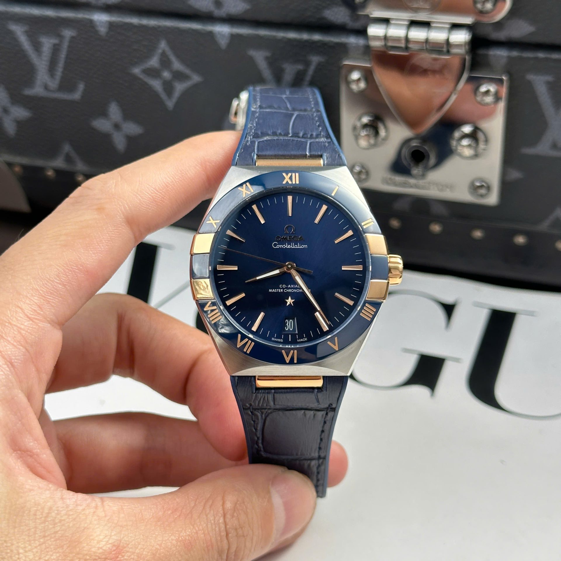 Omega Constellation Best Replica Watch Bezel Ceramic Blue VS Factory 41mm - Elite Watch Atelier
