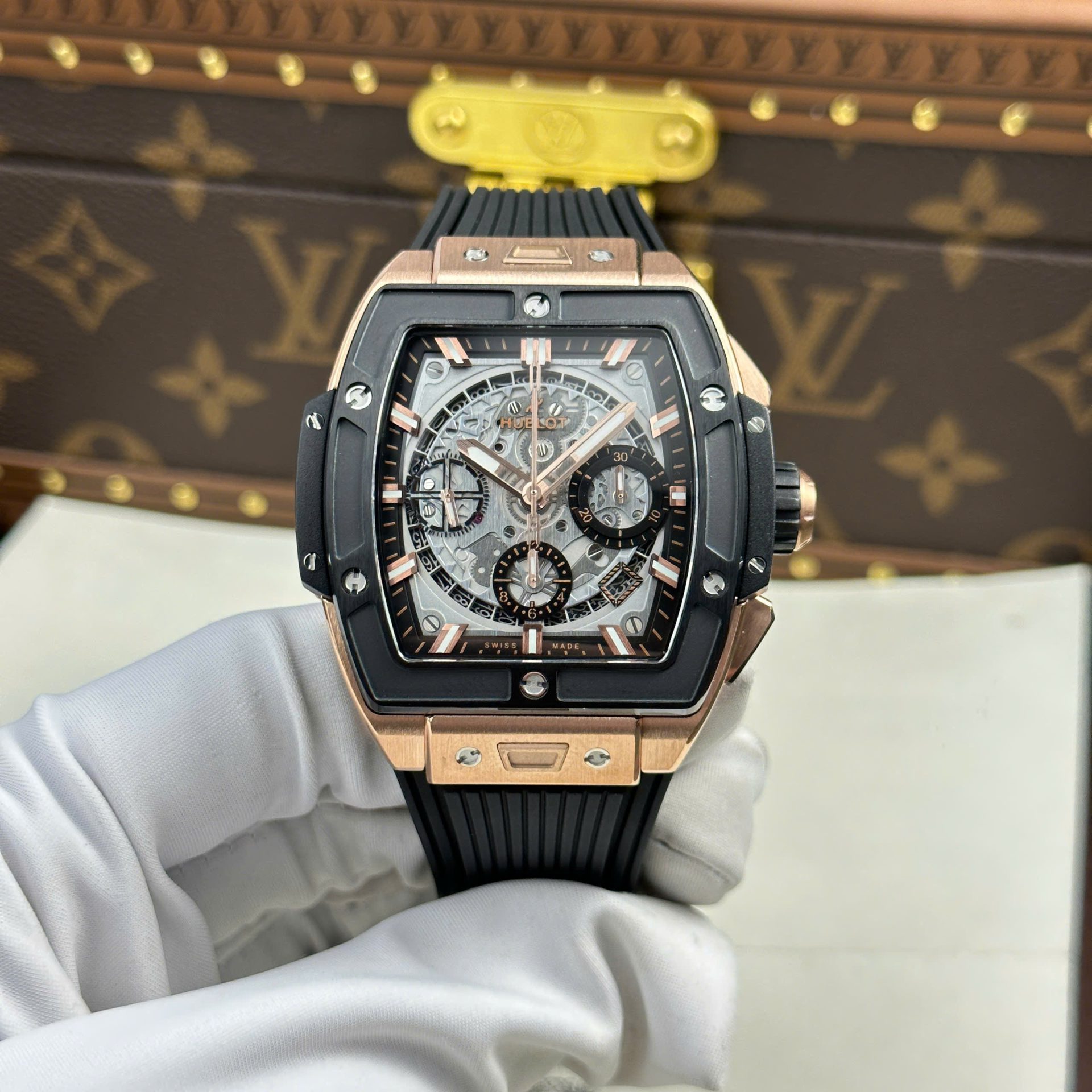 Hublot Spirit Of Big Bang King Gold Replica Watch Bezel Black Ceramic BBF Factory 42mm - Elite Watch Atelier