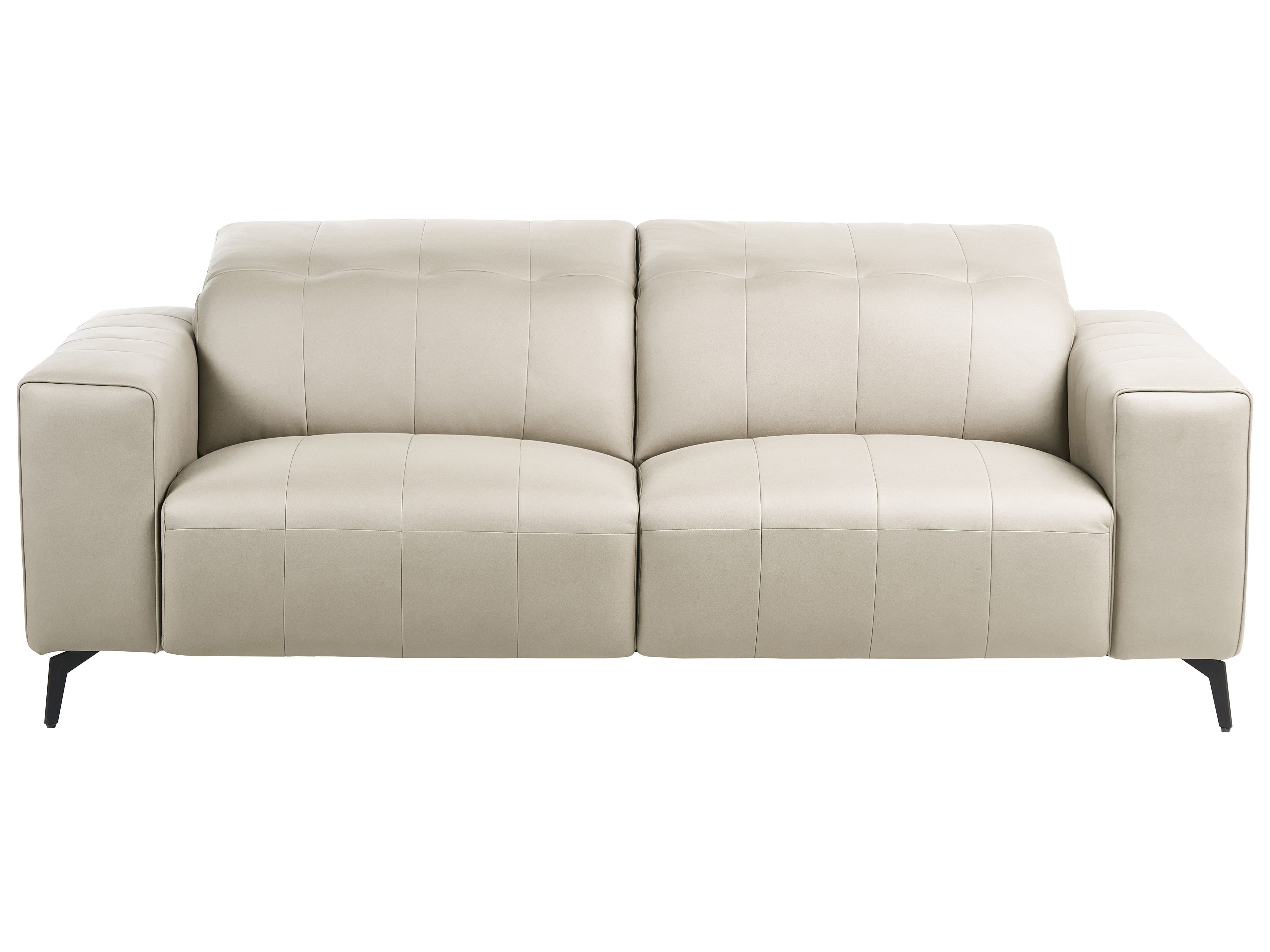 Sofa 3 Seater OMMEL Faux Leather Light Beige
