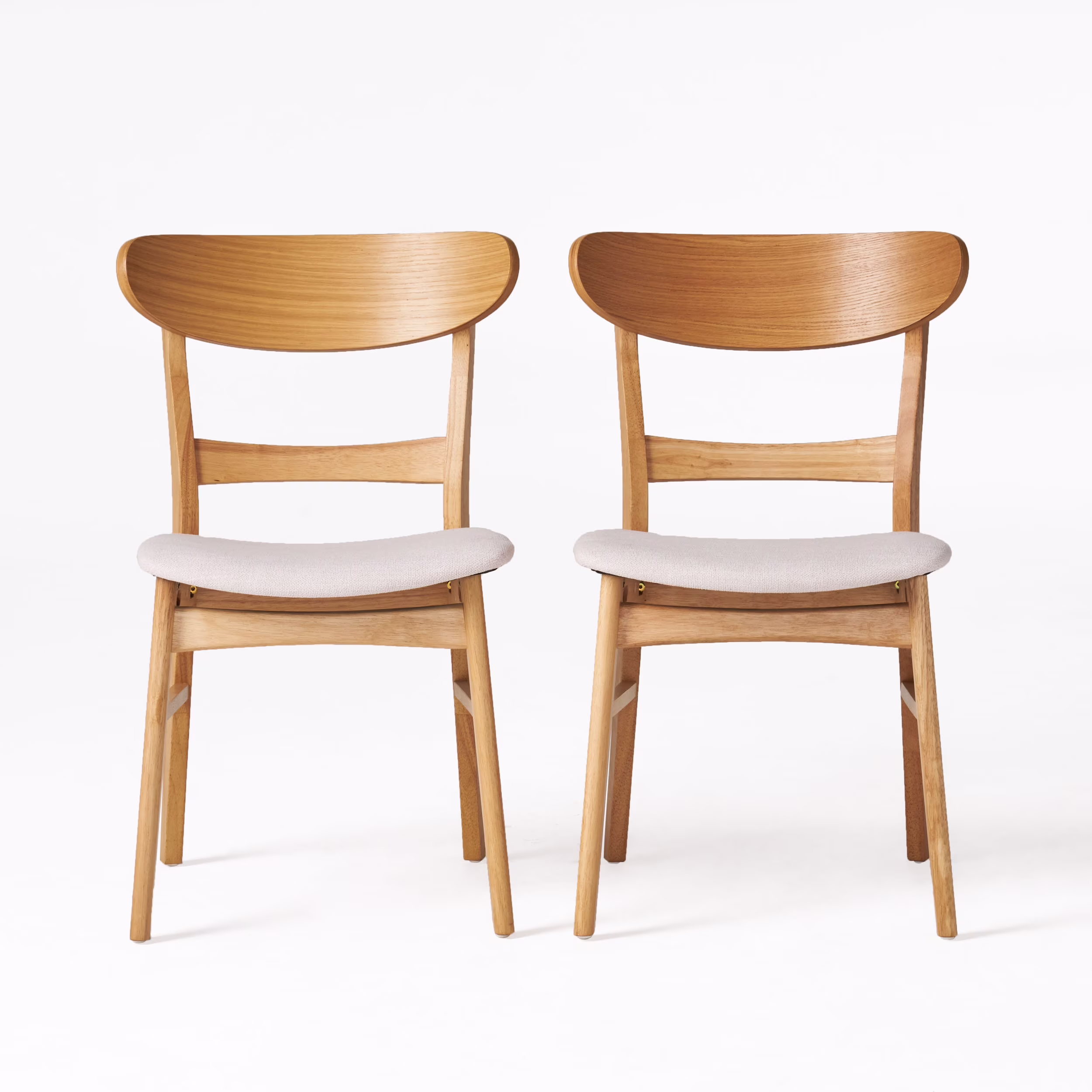 GDFSTUDIO Mid Century Modern Fabric Upholstered Rubberwood Dining Chairs, Set of 2, Dark Gray and Walnut - Image 7