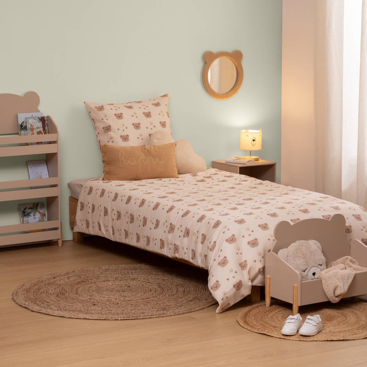 "Billie" printed children's bedding set 2 pieces, 140x200 cm, Purple