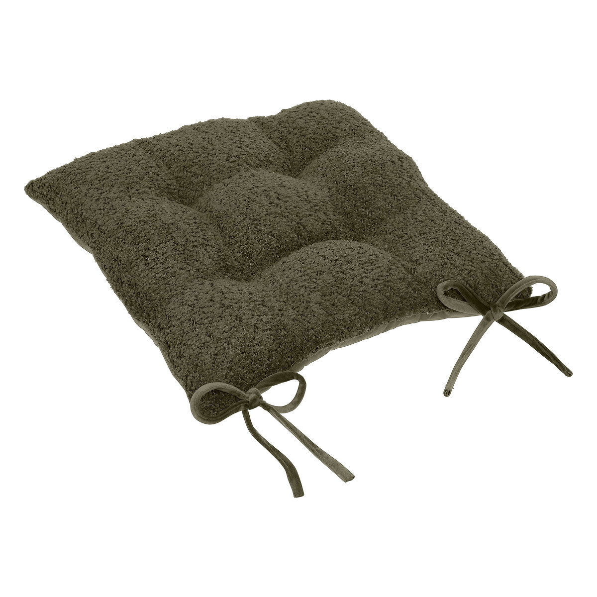 Chair pad "Soana" Terry, Khaki green, 38x38 cm
