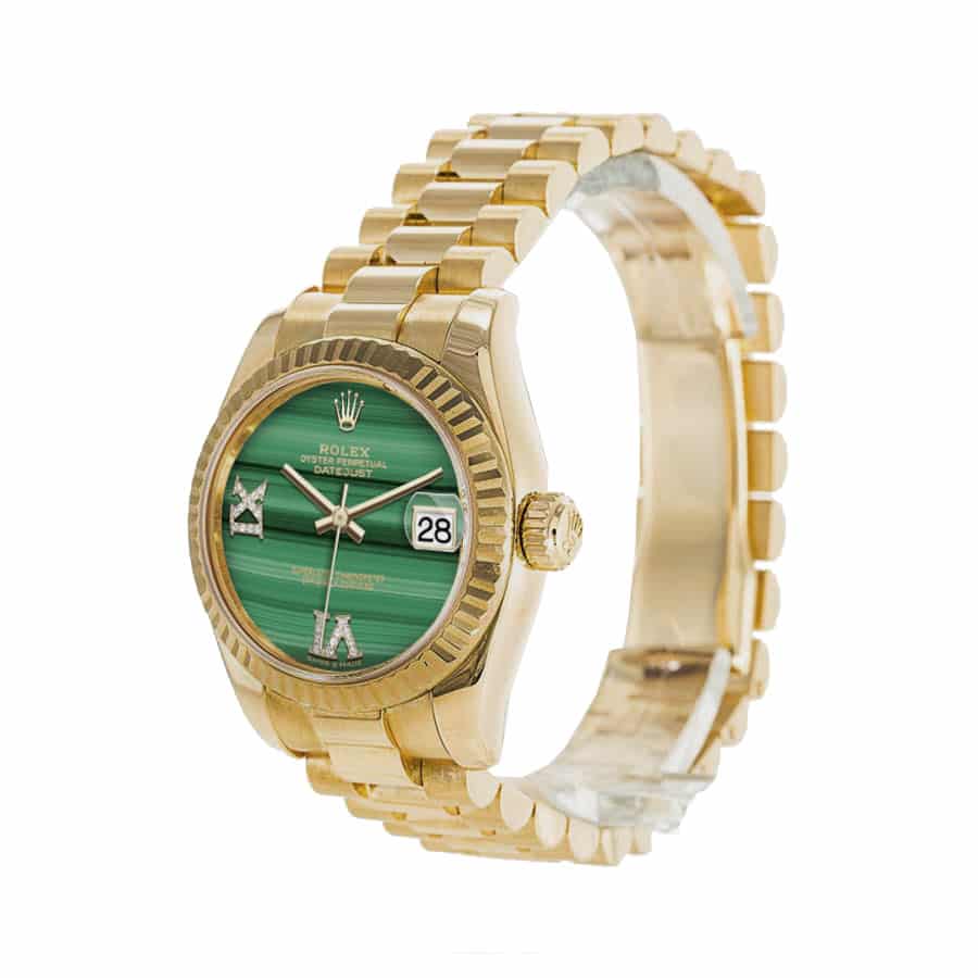 Rolex Datejust Gold Green Dial Replica - Elite Watch Atelier
