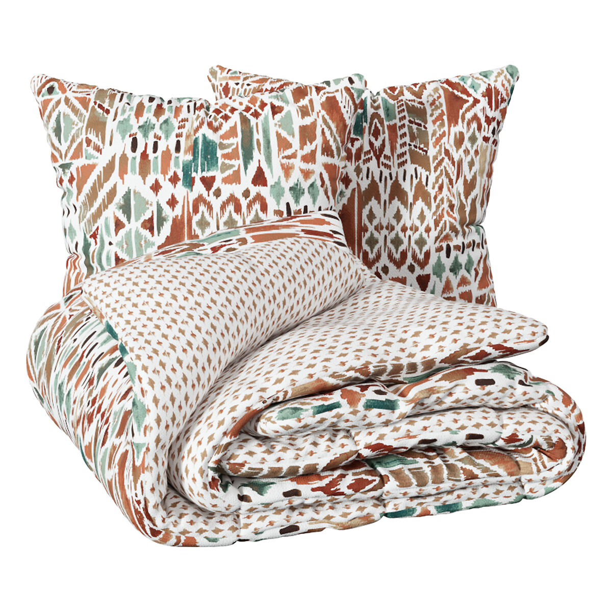 Printed bed set "Ikat" Multicolor, 240x220 cm