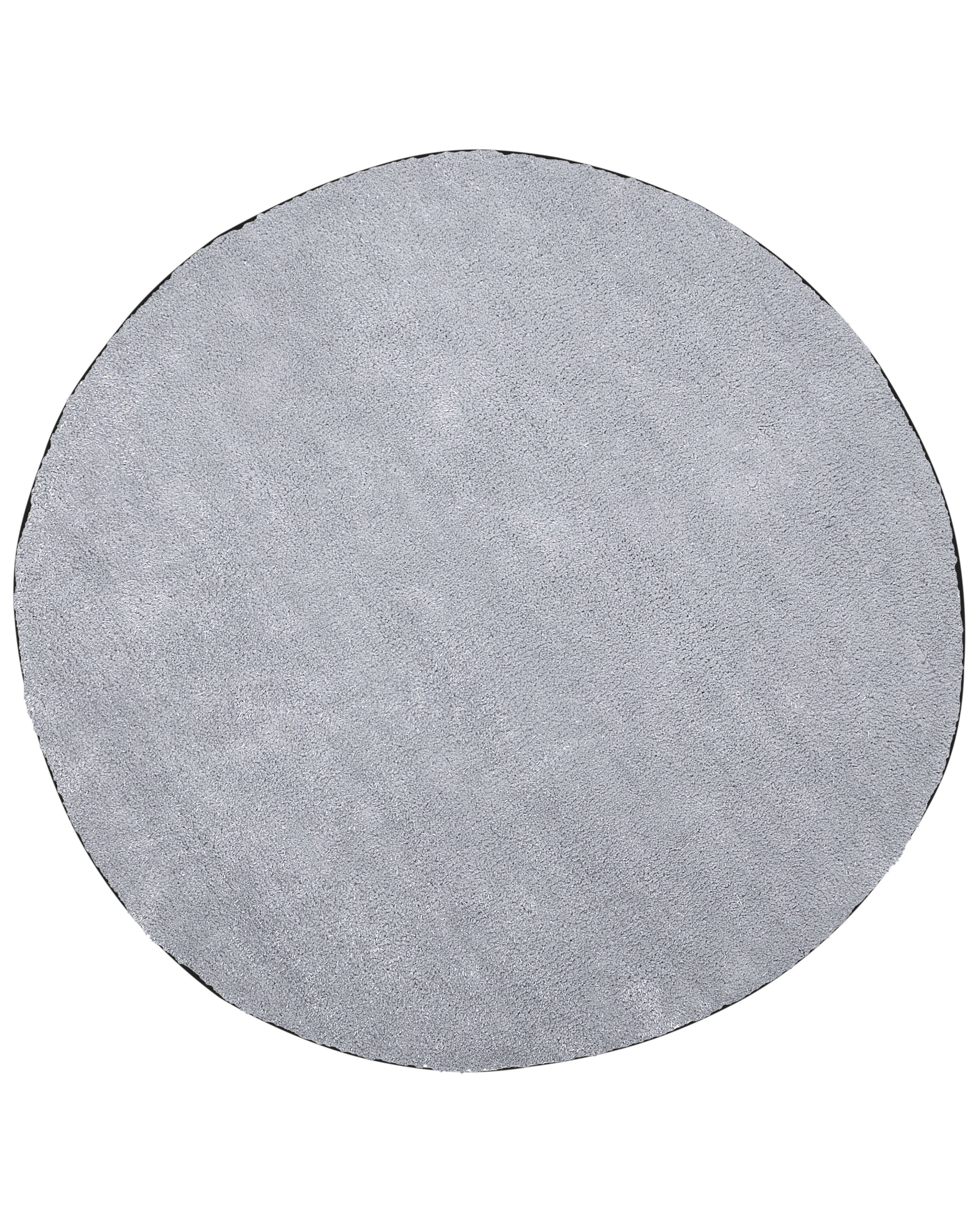 Shaggy Rug DEMRE Light Grey ø 140 cm