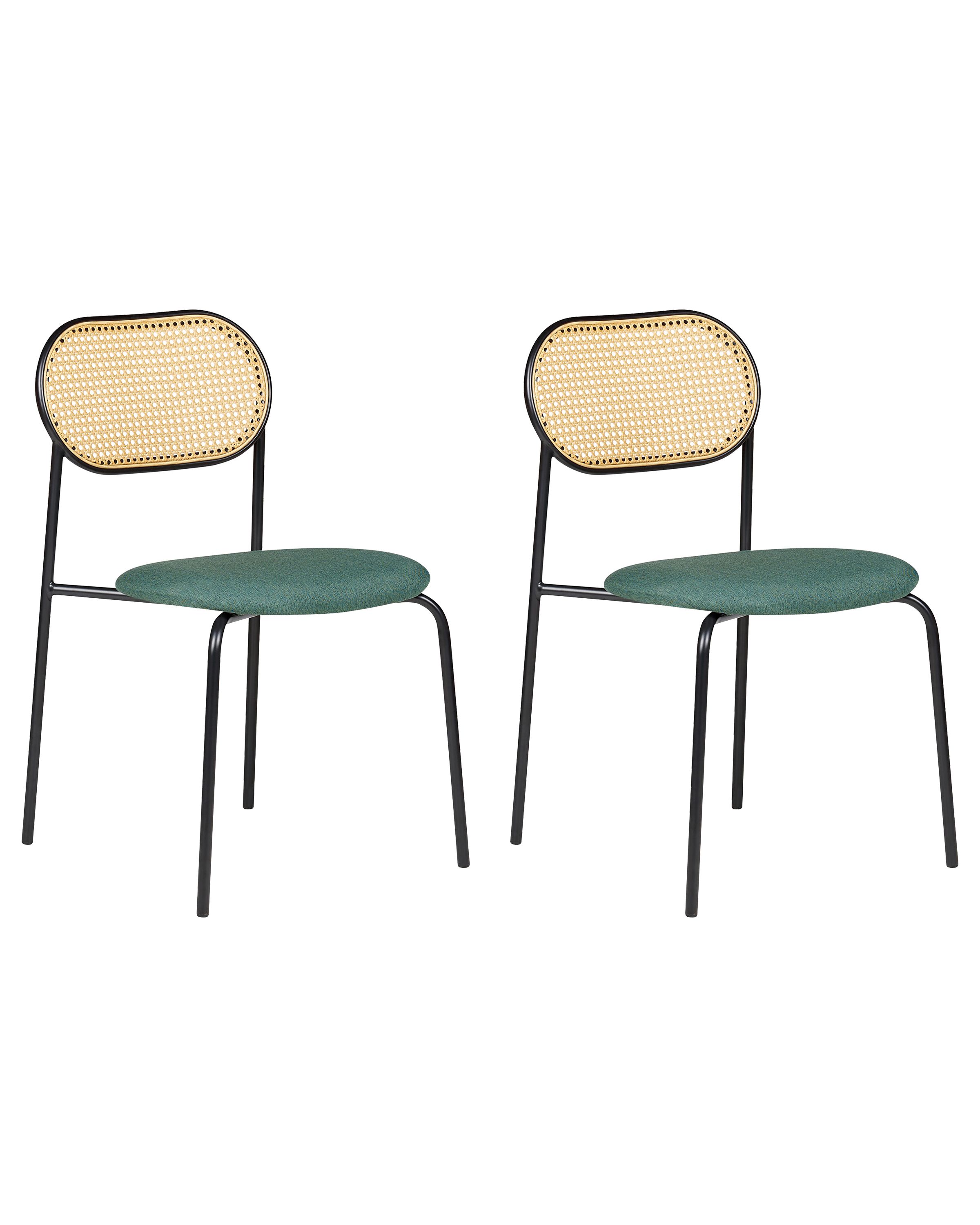 Set of 2 Dining Chairs ADAVER Metal Black