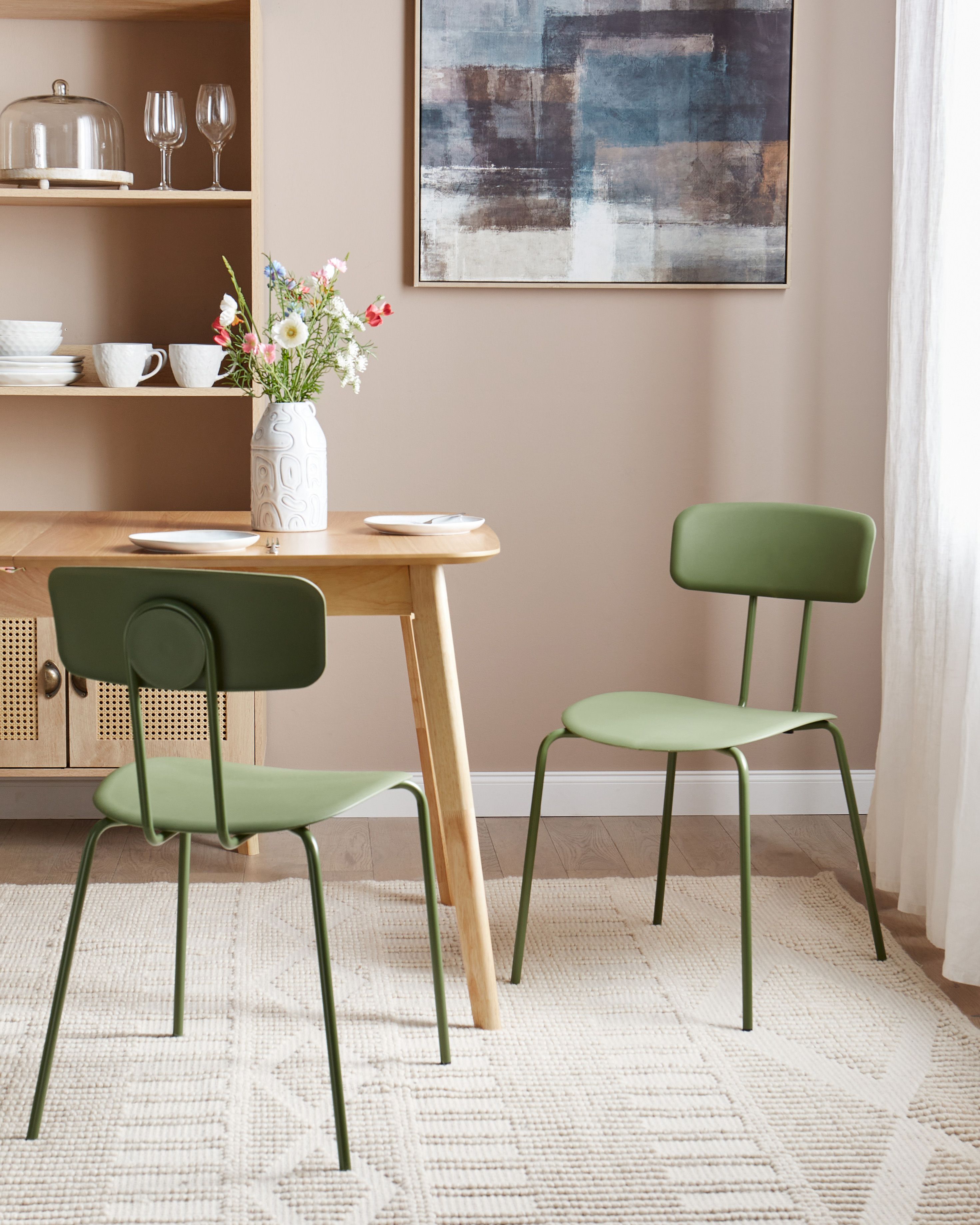 Set of 2 Dining Chairs SIBLEY Green