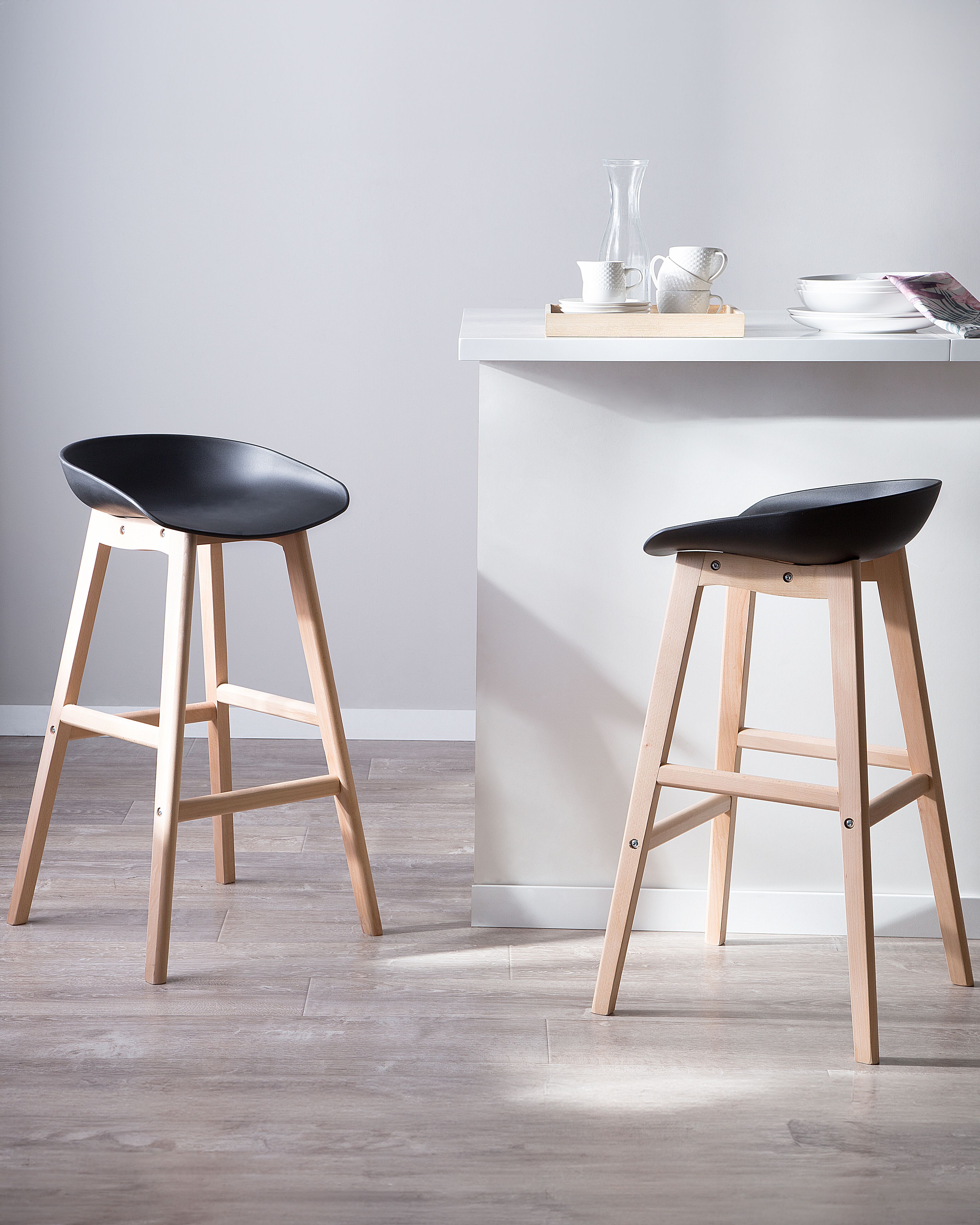 Set of 2 Bar Chairs MICCO Black