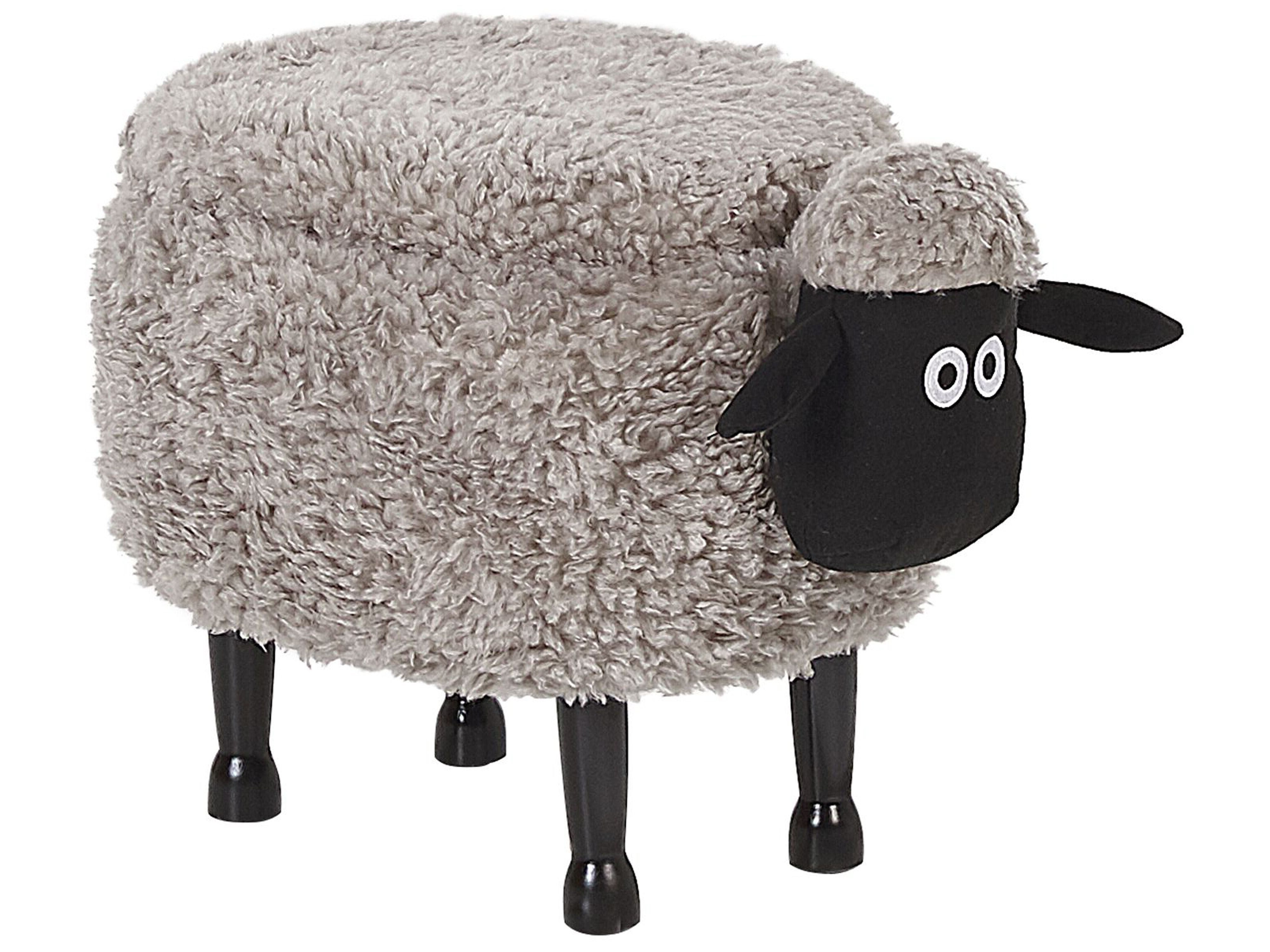 Storage Animal Stool SHEEP Fabric Grey Sheep
