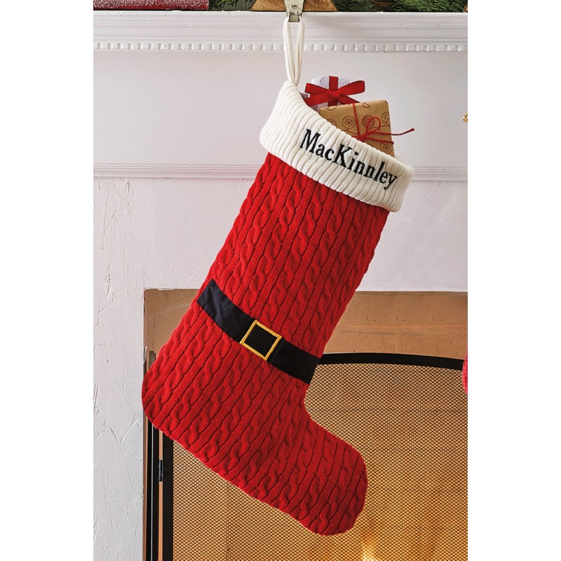 Cozy Knit Santa Boot Stocking - MIDNIGHT VELVET CATALOG