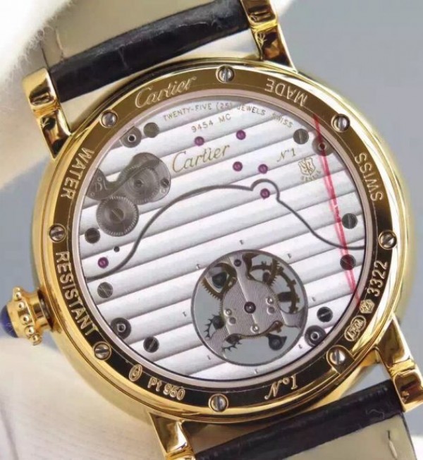 Replica Cartier Rotonde De Cartier Tourbillon YG Leather Strap - Top club