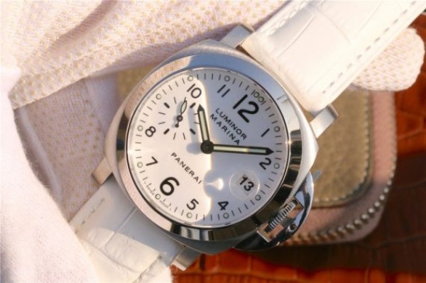 Replica Panerai PAM049 XF White Dial White Leather Strap A7750 - Elite Watch Atelier