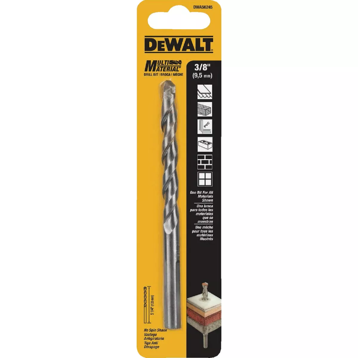 DEWALT 3/8 In. x 5.25 In. Multi-Material Drill Bit