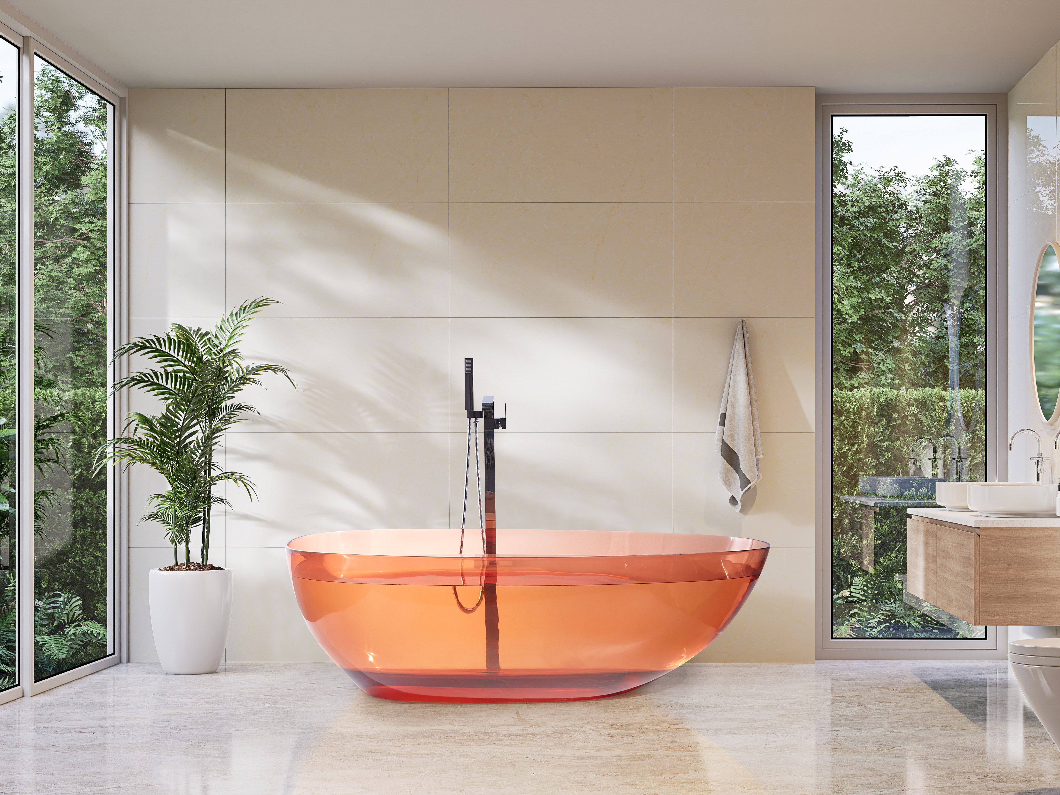 Freestanding Bathtub BLANCARENA 1700 x 780 mm Light Red