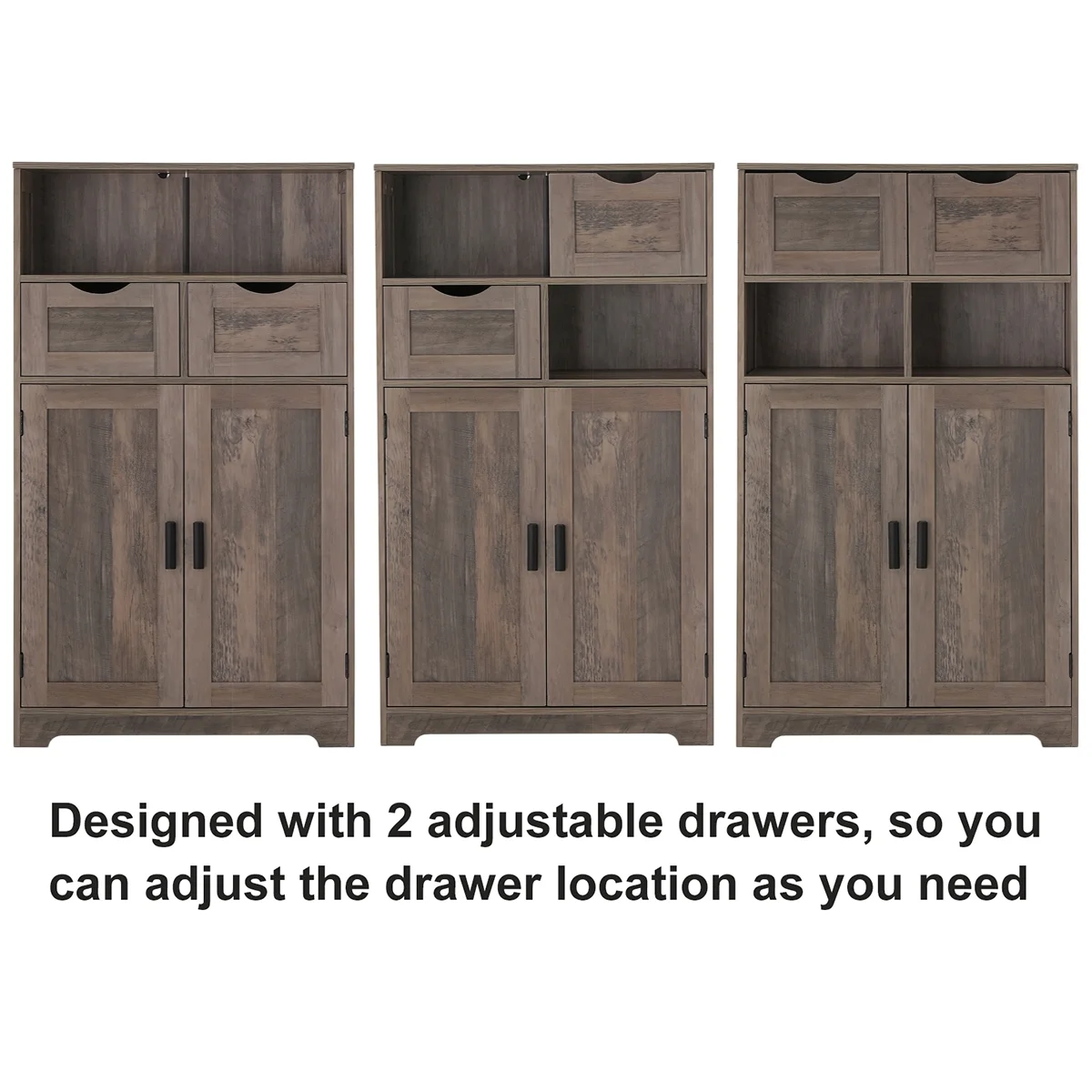 FANGSUM Rattan Storage Cabinet with 2 Drawers & 2 Shelves, Floor Cabinet for Living Room - Image 18