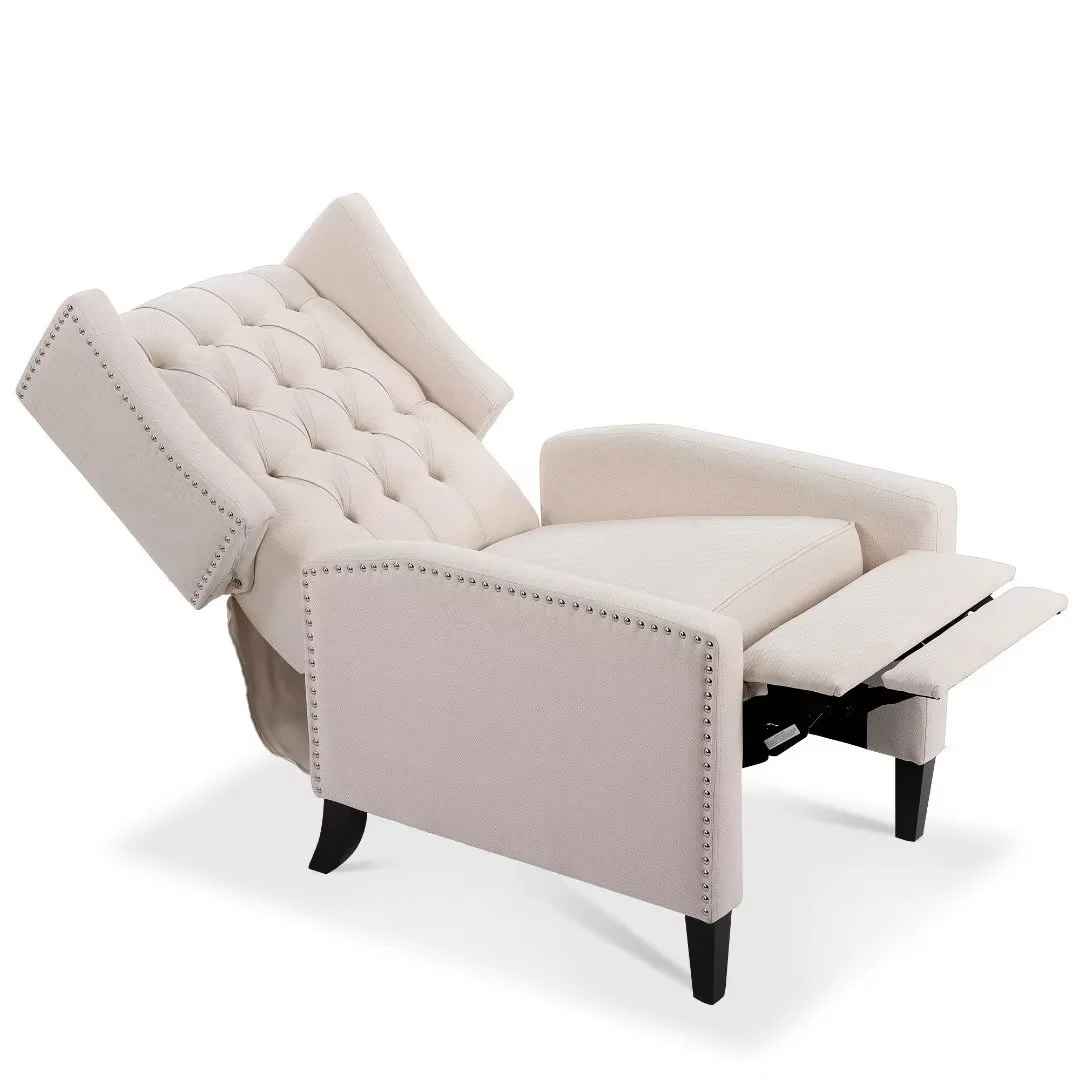 Recliner Chair, Living Room Chairs with Arms, Adjustable Single Reclining Sofa, Home Theater Seating Arm Chair with Thick Padded Seat, Footrest, Lounge Chair for Bedroom, Blue - Image 14