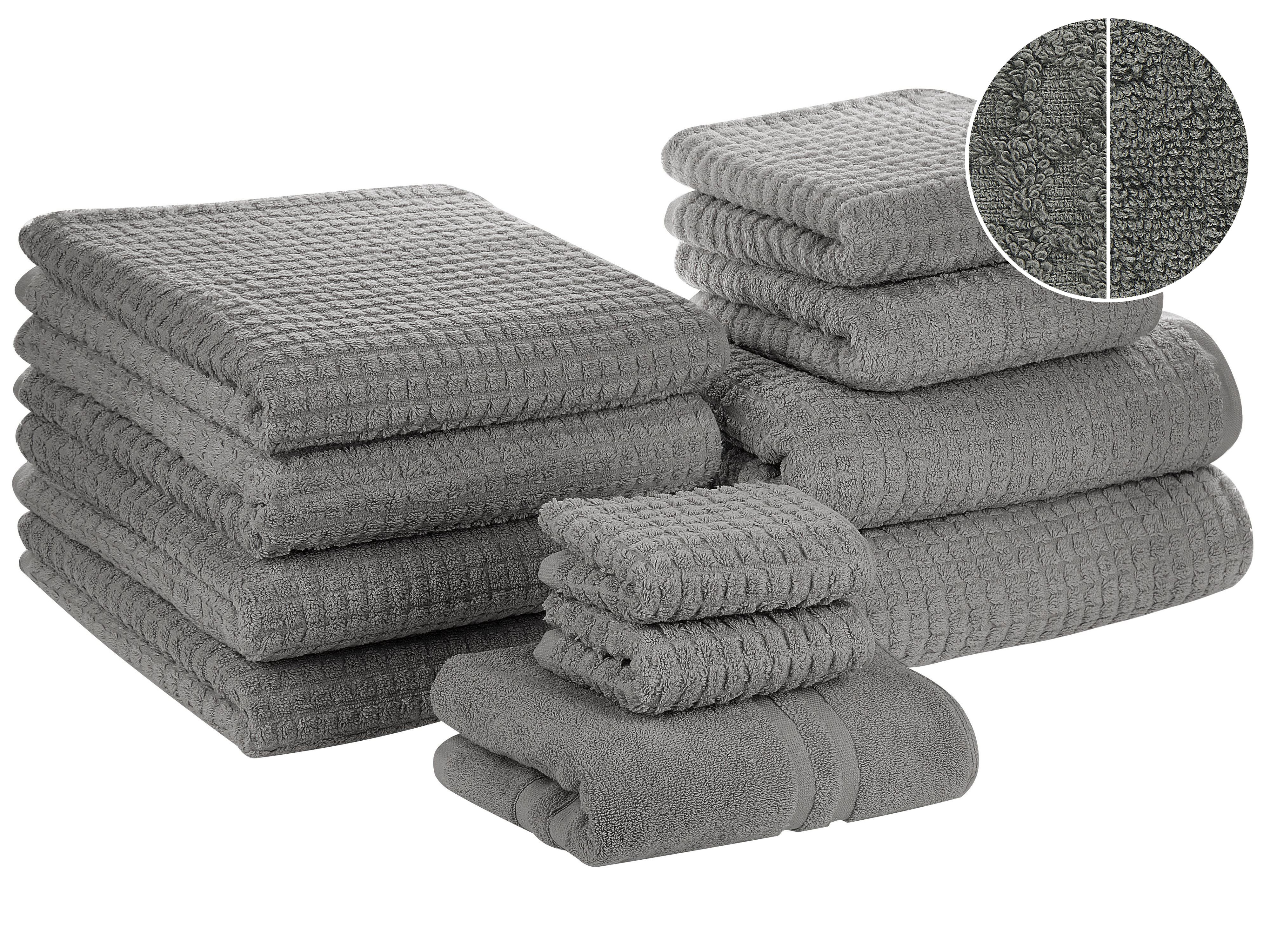 Set of 11 Towels ATAI Cotton Grey