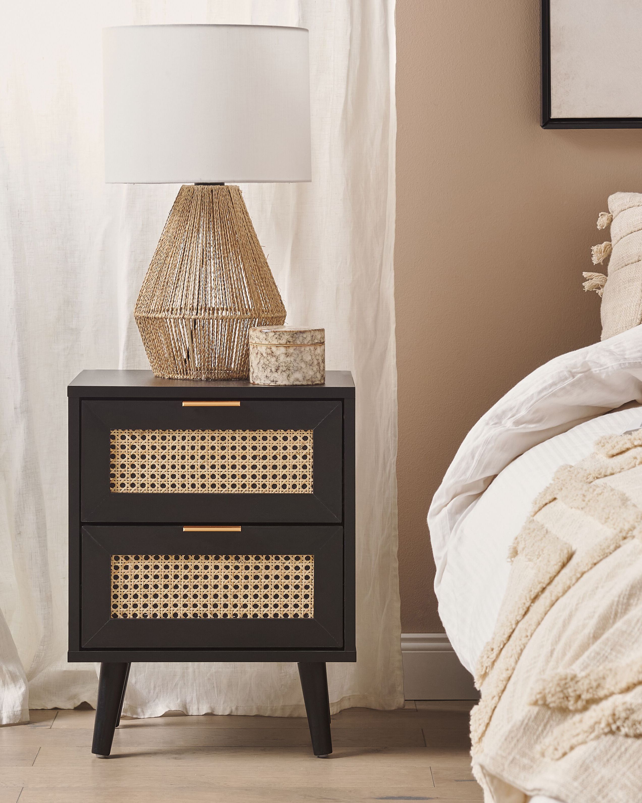 2 Drawer Bedside Table OPOCO Black
