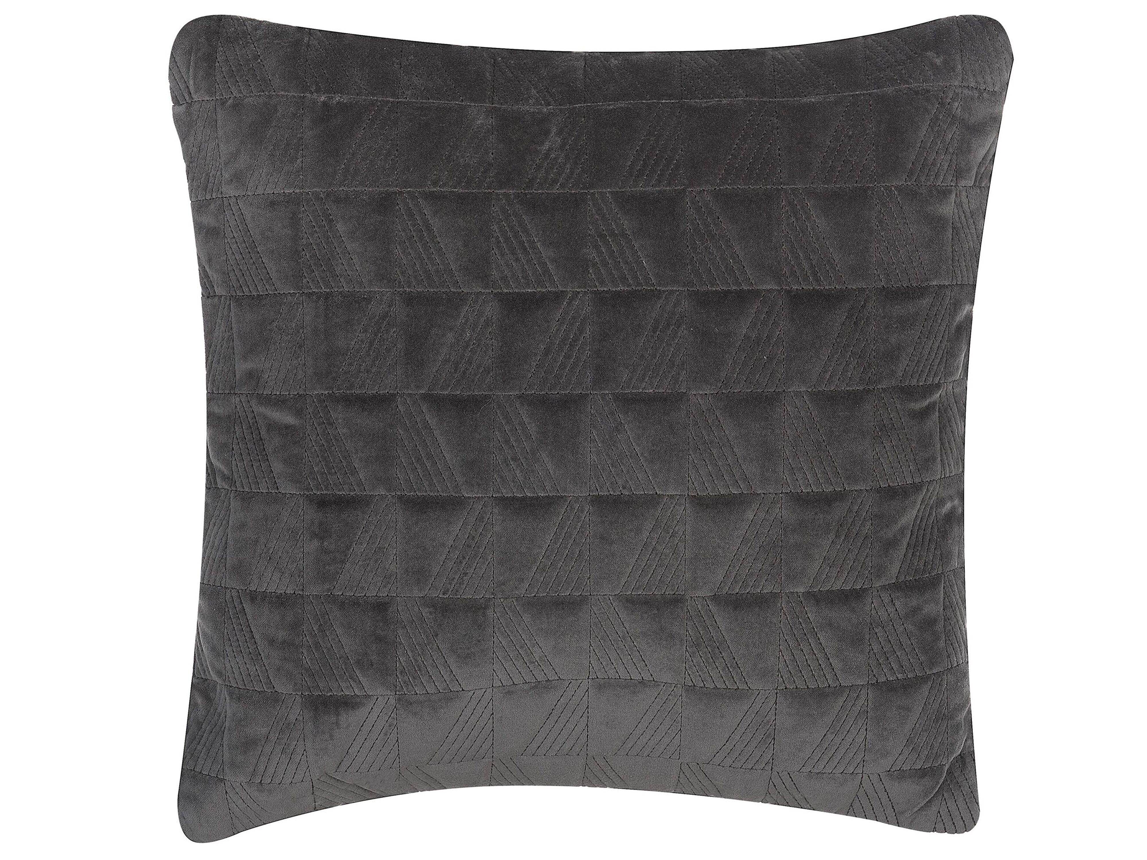 Throw Cushion LALAM Cotton 45 x 45 cm Grey Chevron Pattern