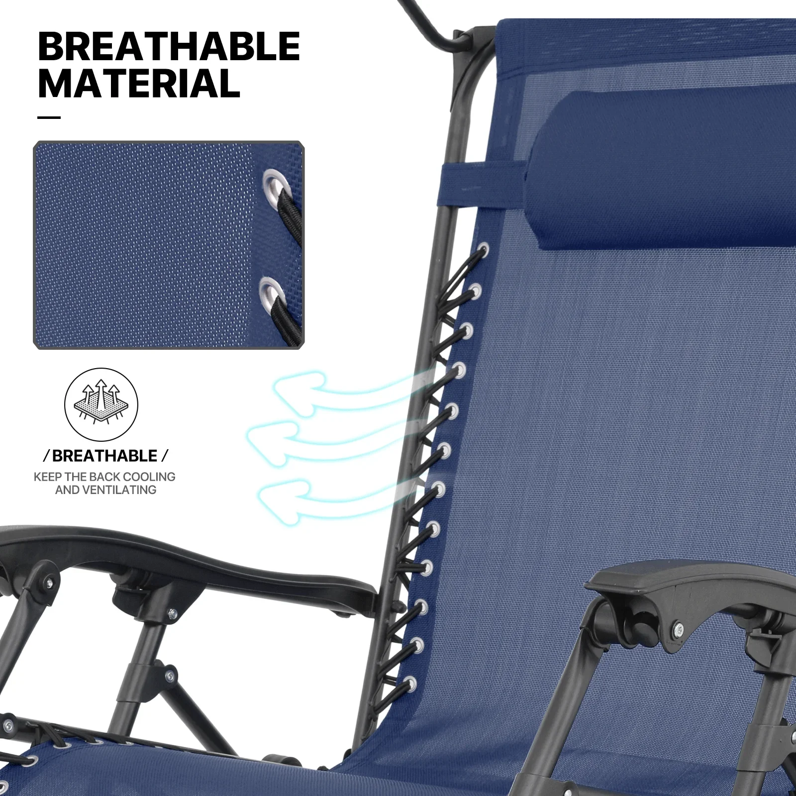 MoNiBloom Zero Gravity Reclining Chairs Set Of 2 With Canopy Shade And Headrest, Black - 330 lbs - Image 90 MoNiBloom Zero Gravity Reclining Chairs Set Of 2 With Canopy Shade And Headrest, Black - 330 lbs - Image 90