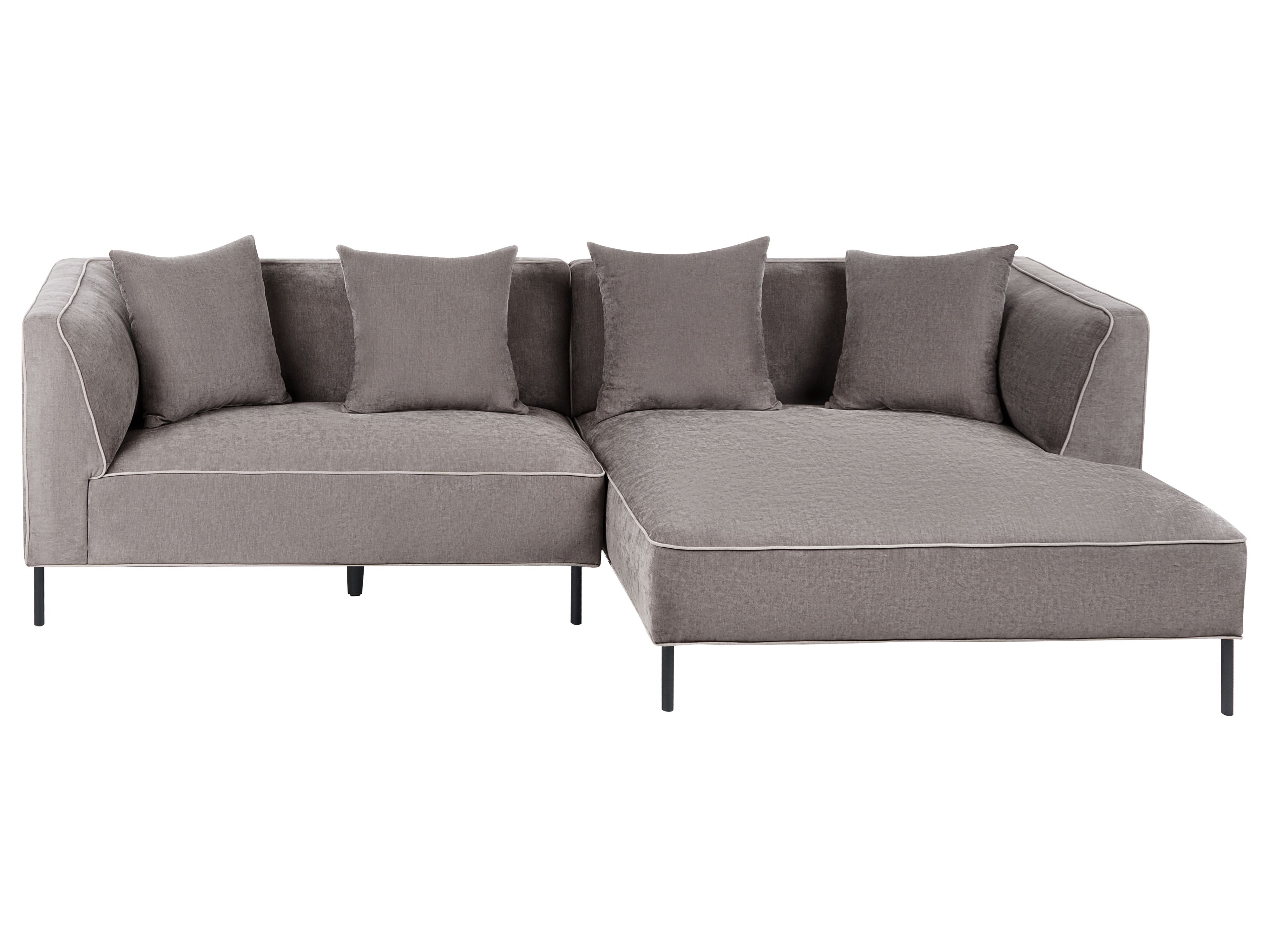 Corner Sofa 3 Seater SATER Chenille Taupe Left Hand