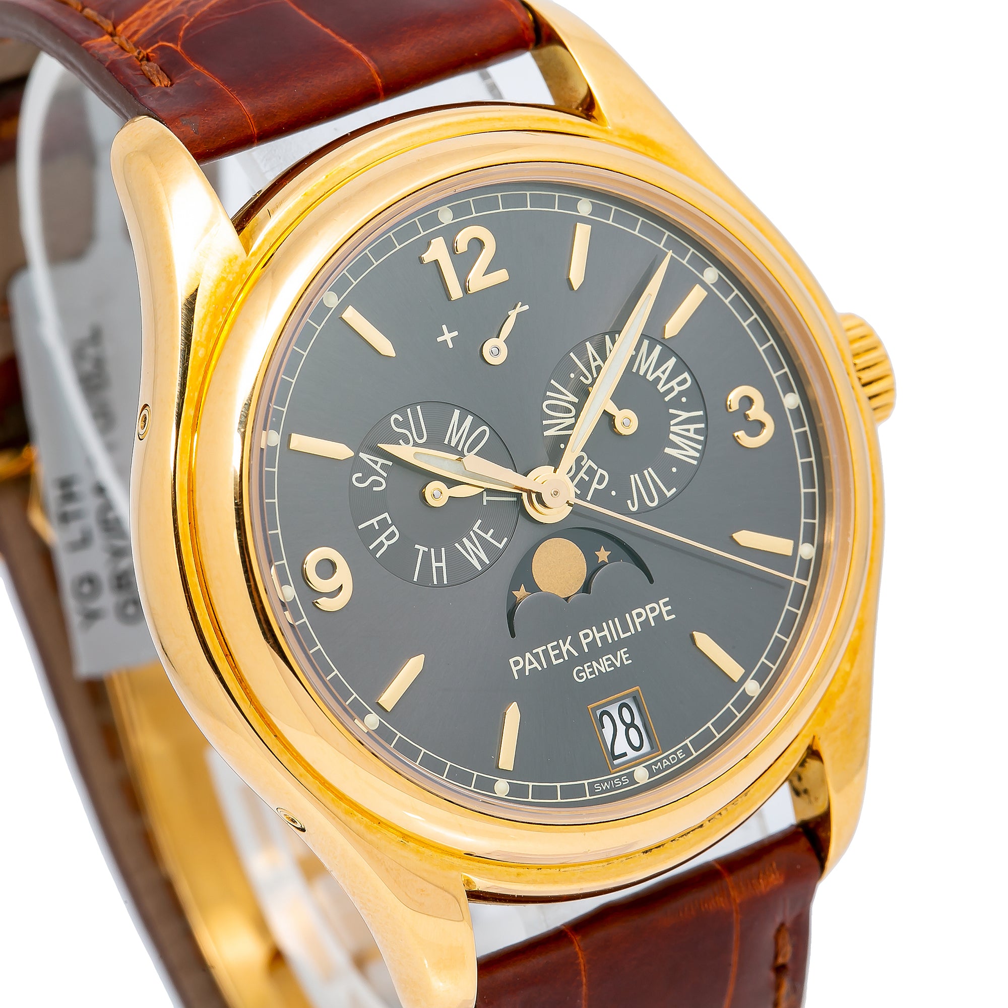 Patek Philippe Annual Calendar 5146J 39MM Gray Dial With Leather Bracelet(1:1 replica) - Top club