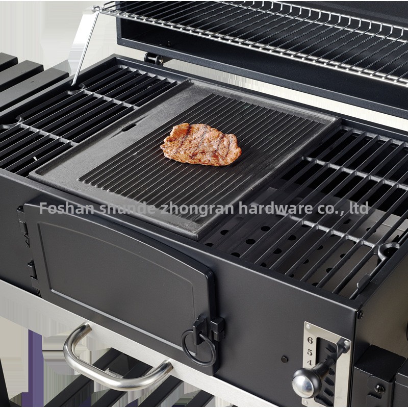 American Large Cast Iron Charcoal BBQ Grill Korean Style Premium Portable House Barbecue with Powder Coating