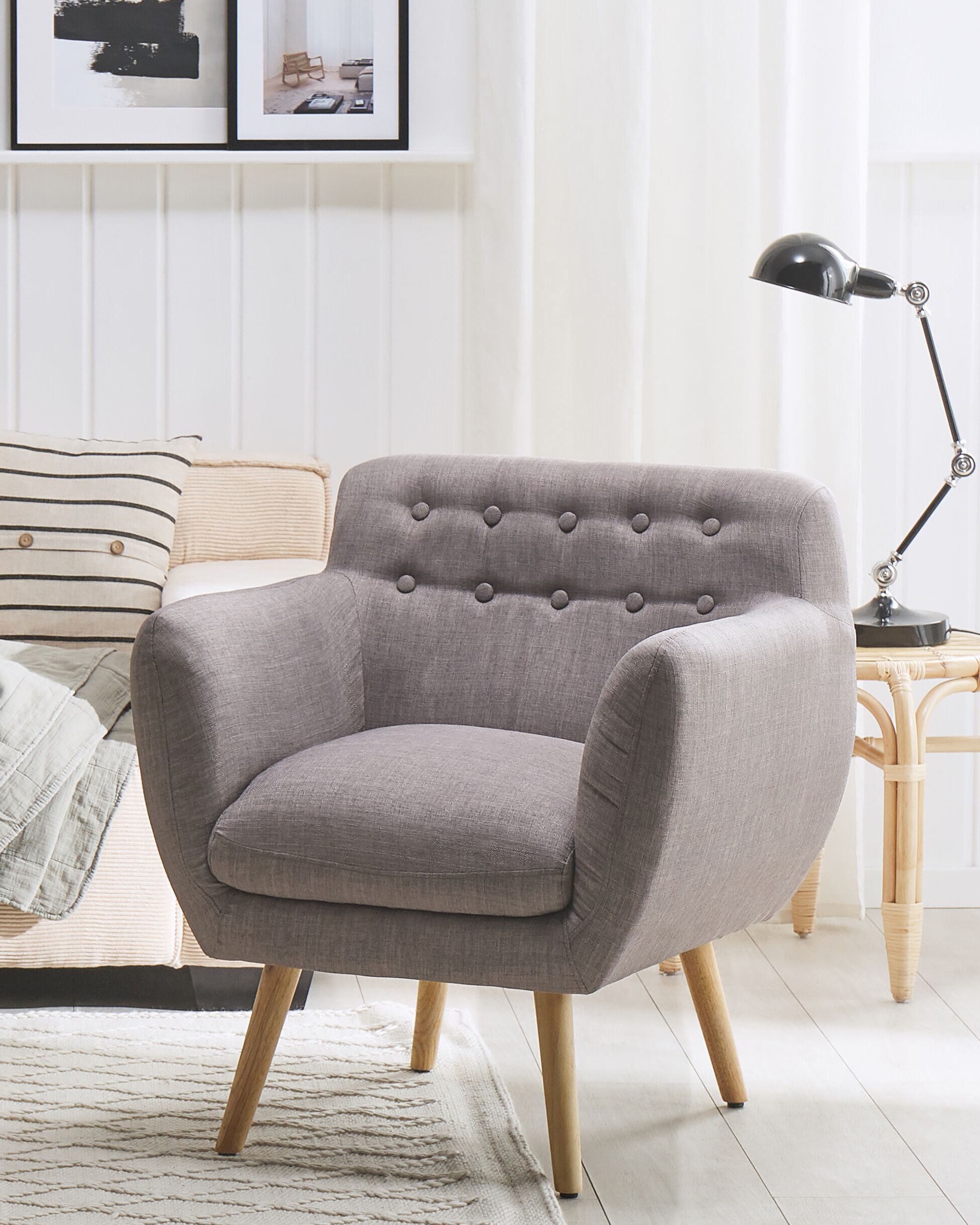 Armchair MELBY Fabric Light Grey