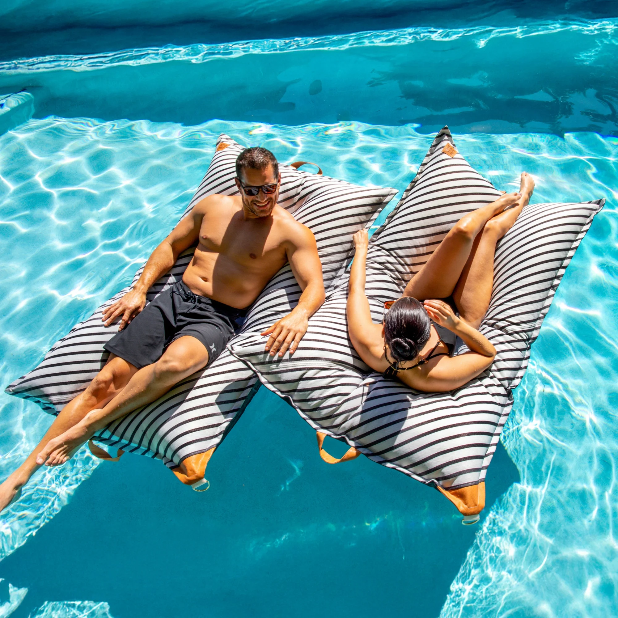 Big Joe Lagoon Lounger No Inflation Needed Pool Float, Americana Nautical Stripe Double Sided Mesh, Quick Draining Fabric, 5 feet Giant - Image 72